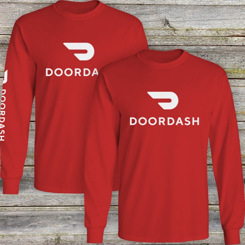 Door Dash Long Sleeve T Shirt Car Food Delivery Service Driver DoorDash FWR01