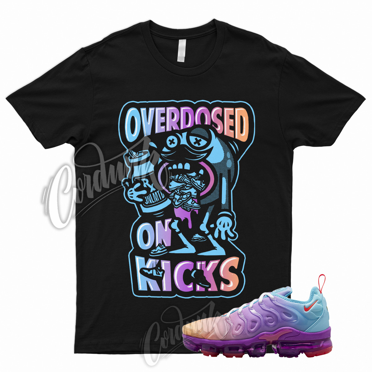 OD T Shirt for Air VaporMax Plus Multi Gradient Multicolor Peach Purple Blue 1