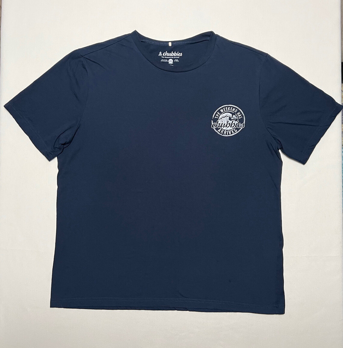 CHUBBIES The Weekend Has Arrived Men XXL Blue Short Sleeve 2 Sided T-Shirt