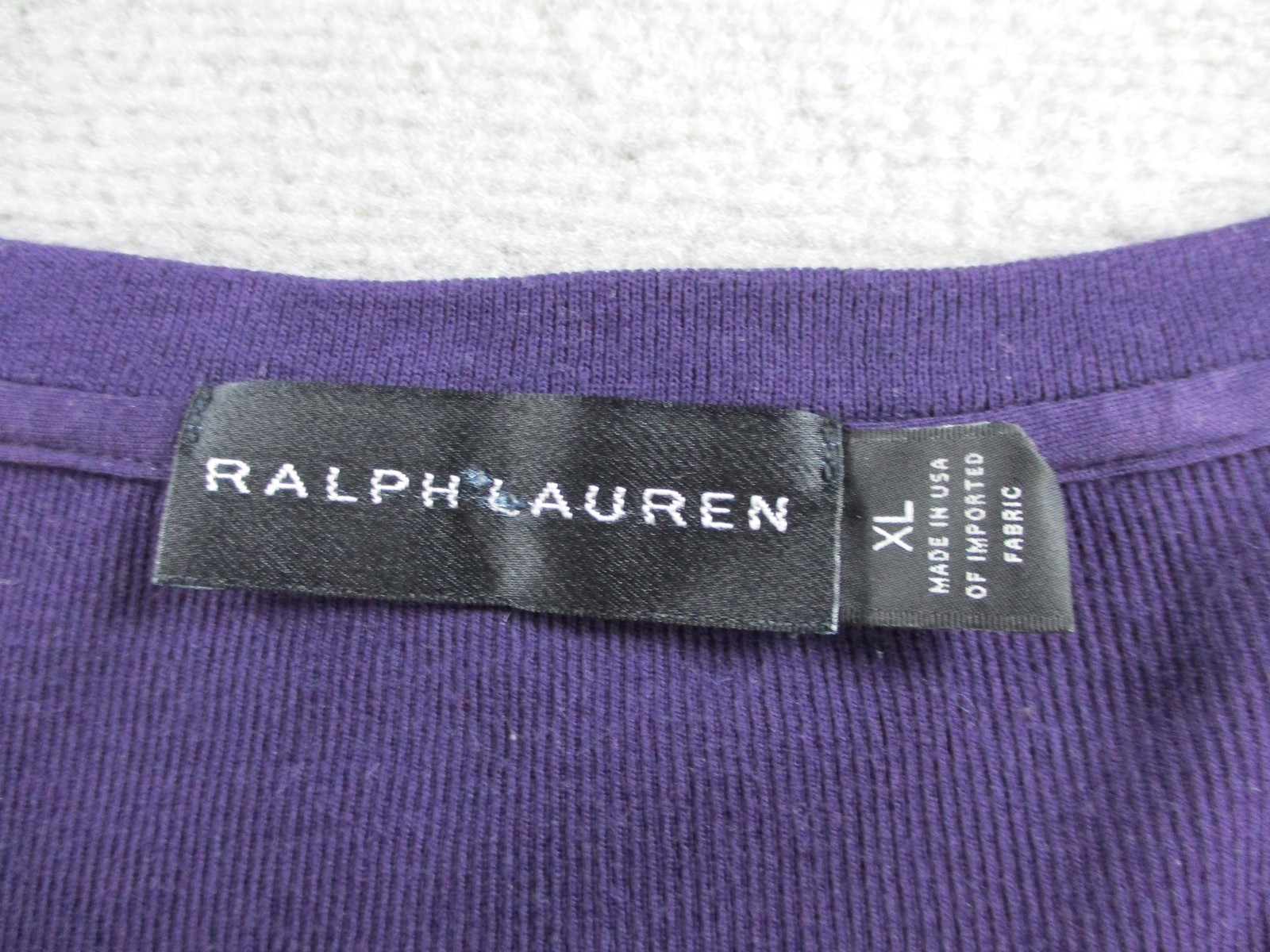 Ralph Lauren Shirt Mens XL Purple Black Label Ribbed Knit Henley Long Sleeve