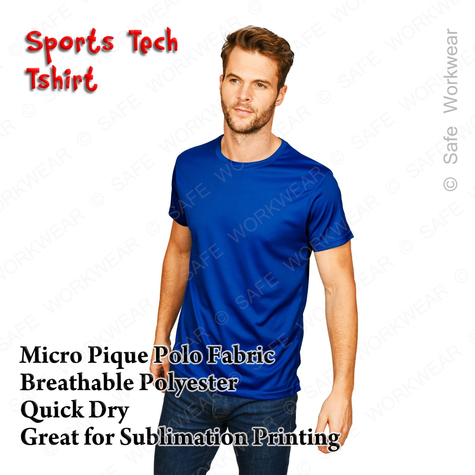 Sports Tech Tshirt – Breathable Quick Dry – Micro Pique Polo Sublimation Fabric