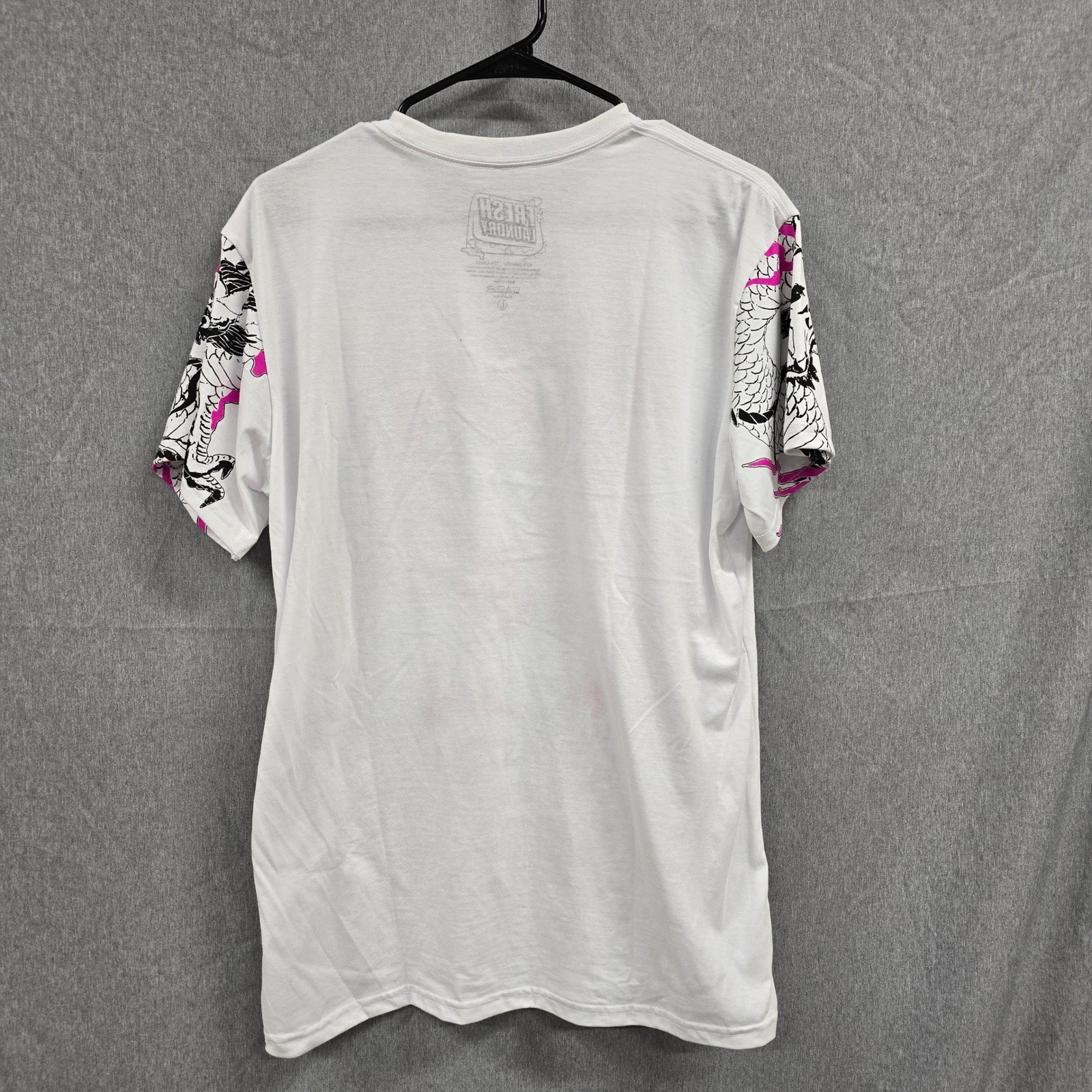 Fresh Laundry Tokyo Hustle Dragon Graphic Tee White Pink Mens Large Streetwear