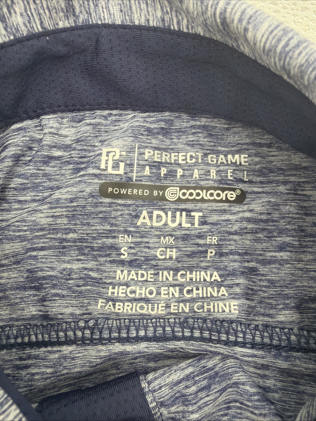 Men’s Sz Small Perfect Game Baseball Navy Long Pullover Shirt Festival Bubble