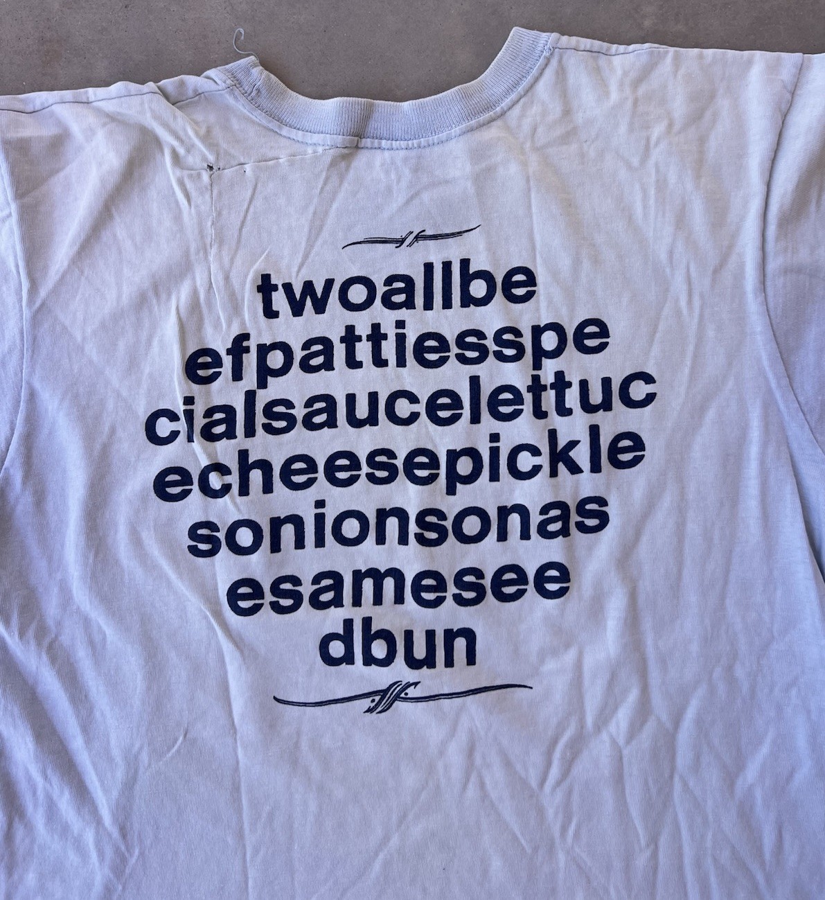 Vintage McDonald’s Shirt Large 60s 70s Big Mac Jingle Promo Song Mcds Burger