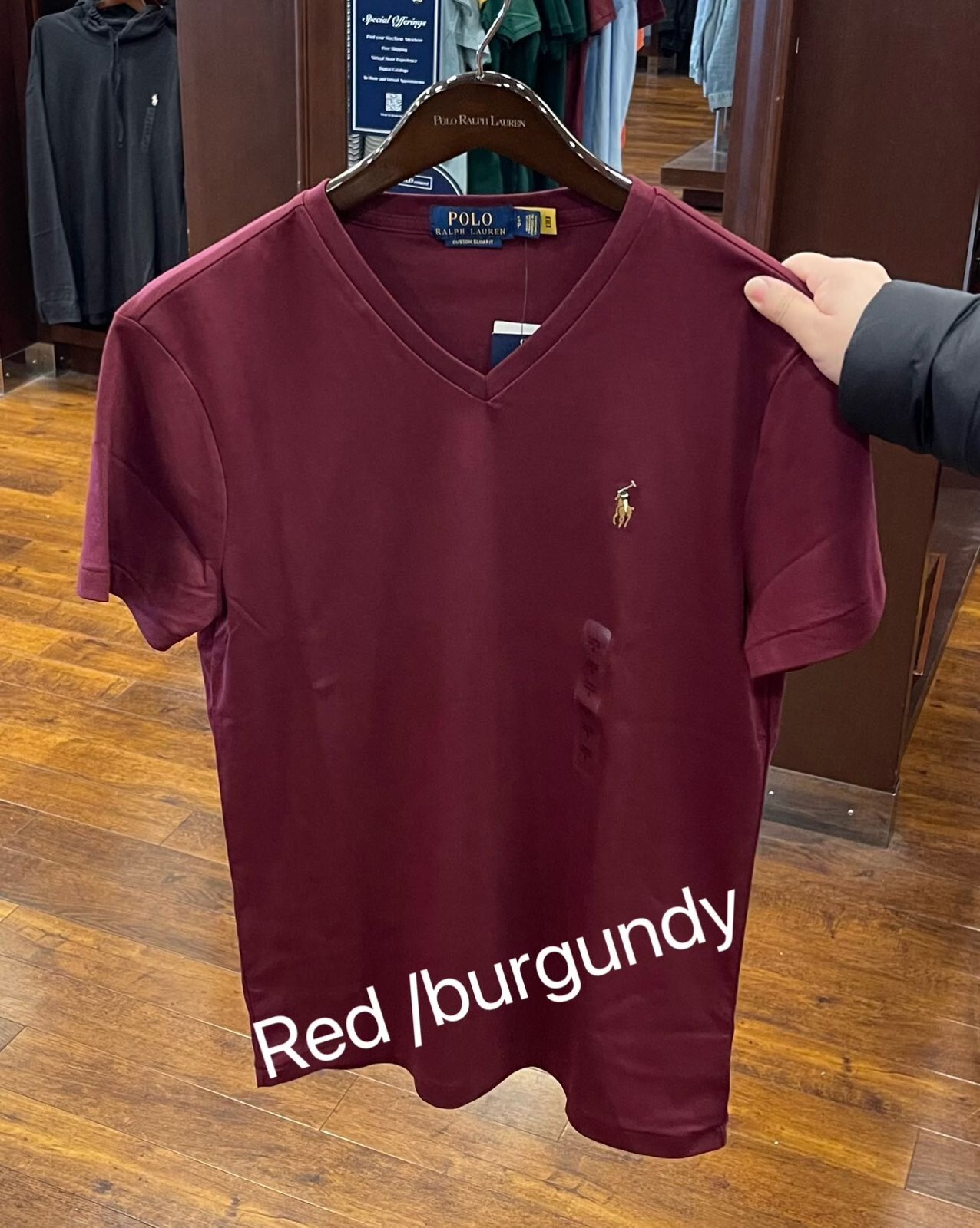 Polo Ralph Lauren Mens V neck short sleeve T shirt- Custom Slim Fit