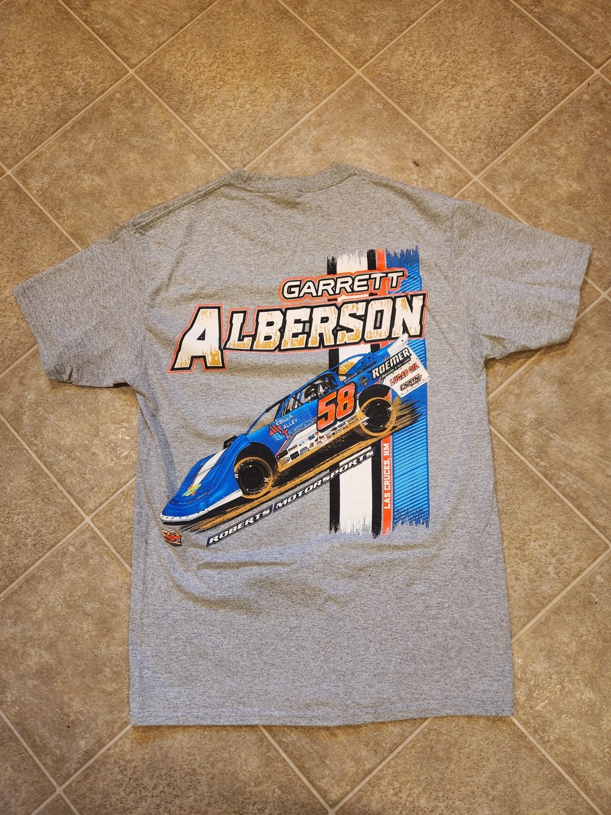 Garrett Alberson #58 Dirt Late Model 2024 Gray Shirt For Men Size M