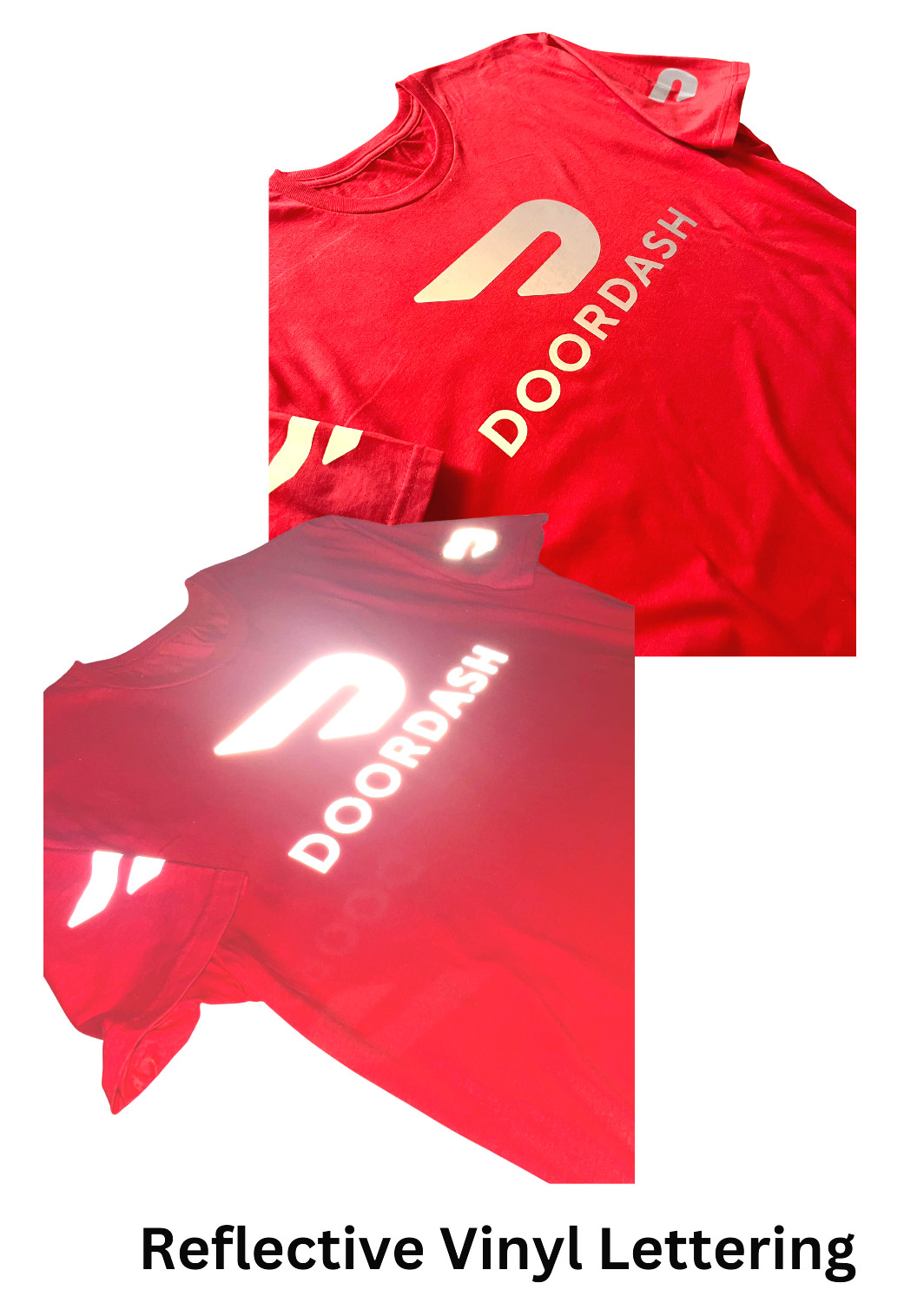 Reflective Tshirt DoorDash or Flex Delivery Driver Red Blue Black Door Dash