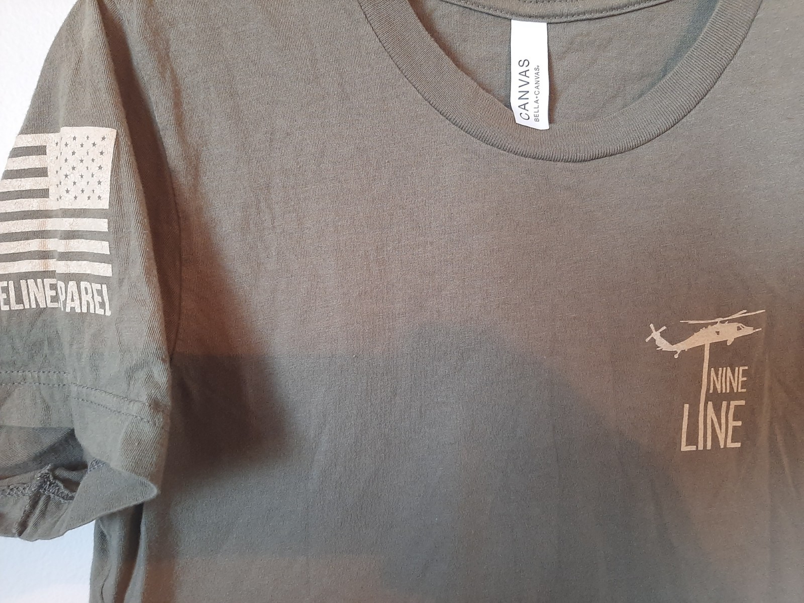 Nine Line Apparel Valhalla Graphic T-Shirt Youth XL (18-20) Army OD Green–EUC!