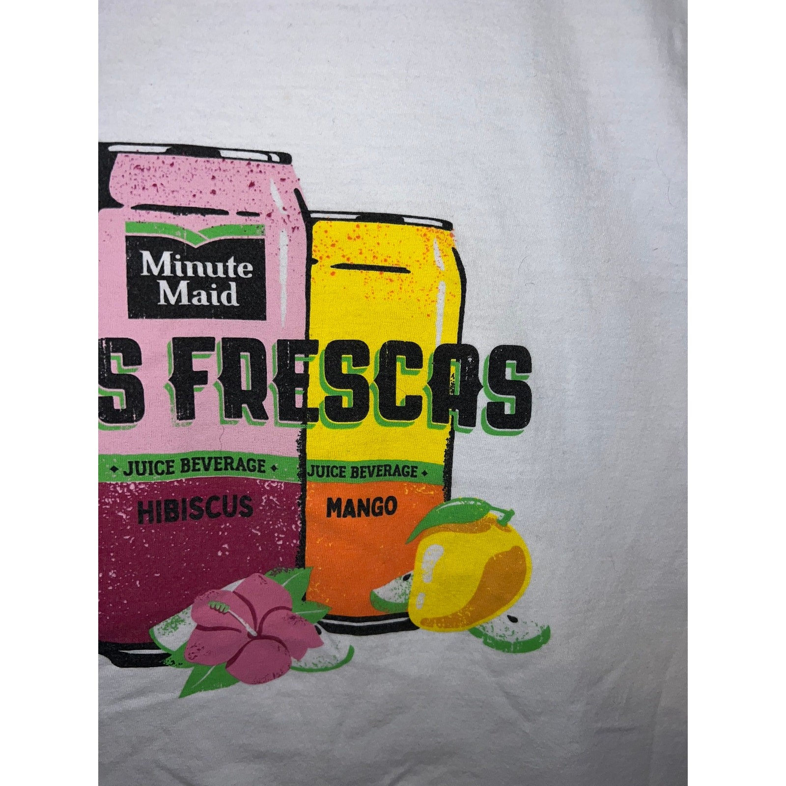 Minute Maid Shirt Aguas Frescas Drink Juice Graphic White Gildan Tee Large