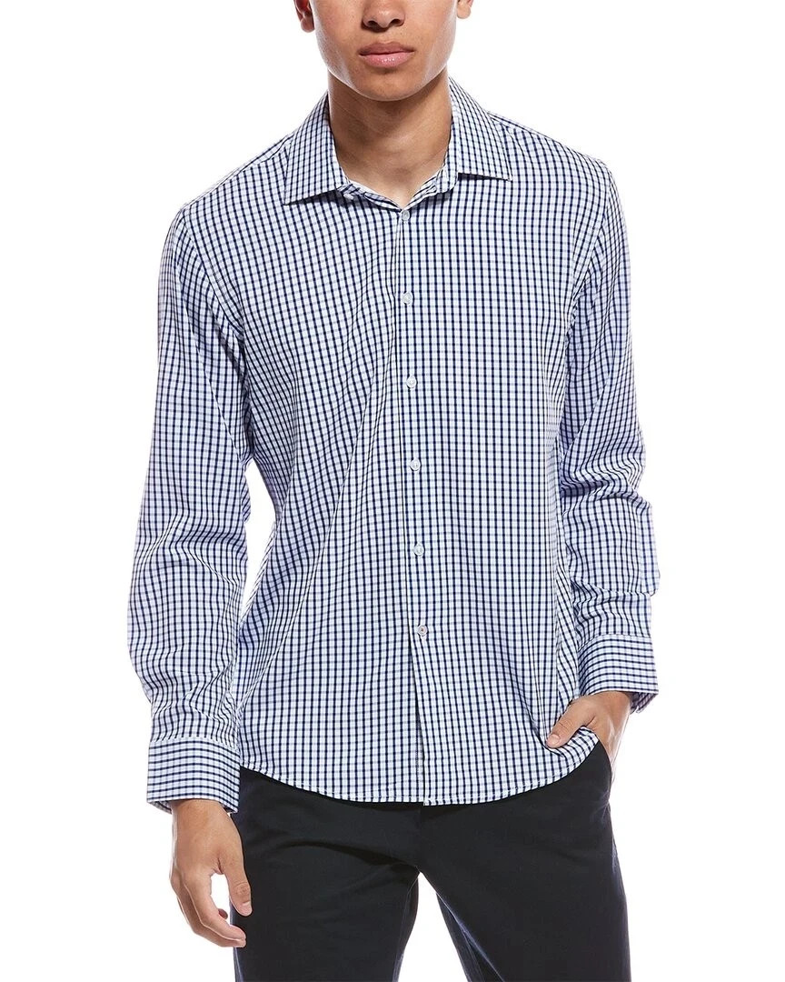 Nautica Men’s Performance Slim Fit Dress Shirt, Blue, XL (17-17.5, 32/33)