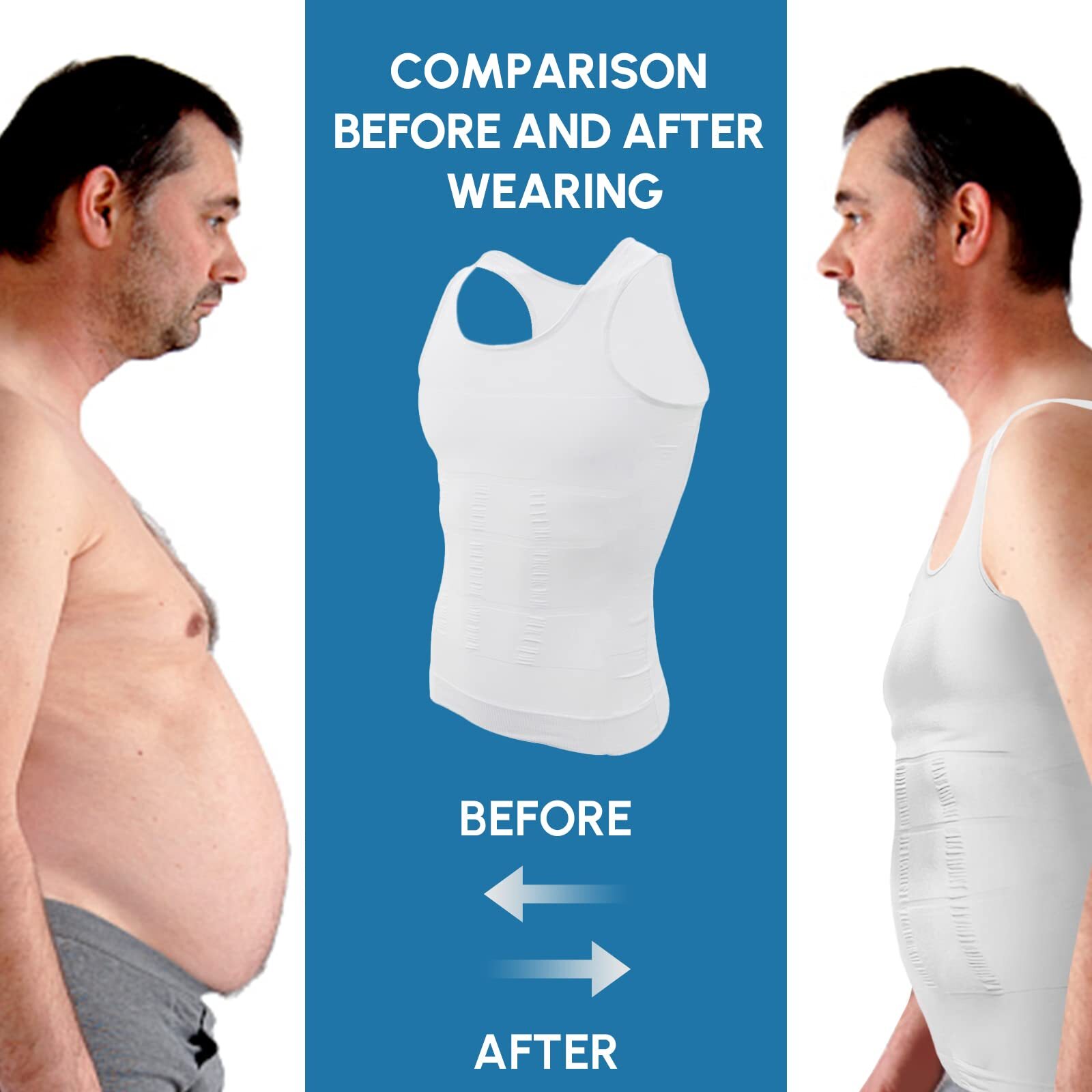 Men Gynecomastia Compression Shirt Body Shaper Chest Control Slim Vest Tank Top