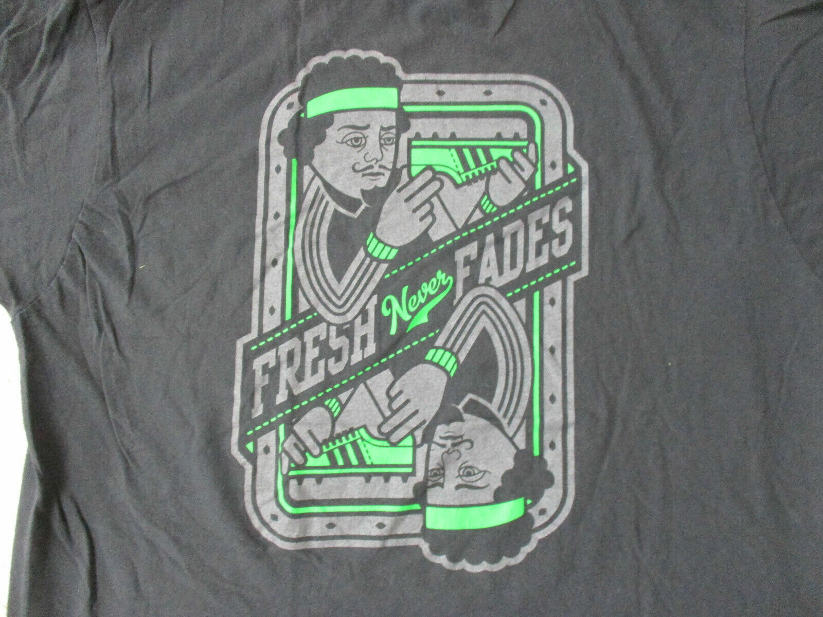 Adidas Mens Fresh Never Fades Shirt Extra Large Black Grey Green Spell Out 90s