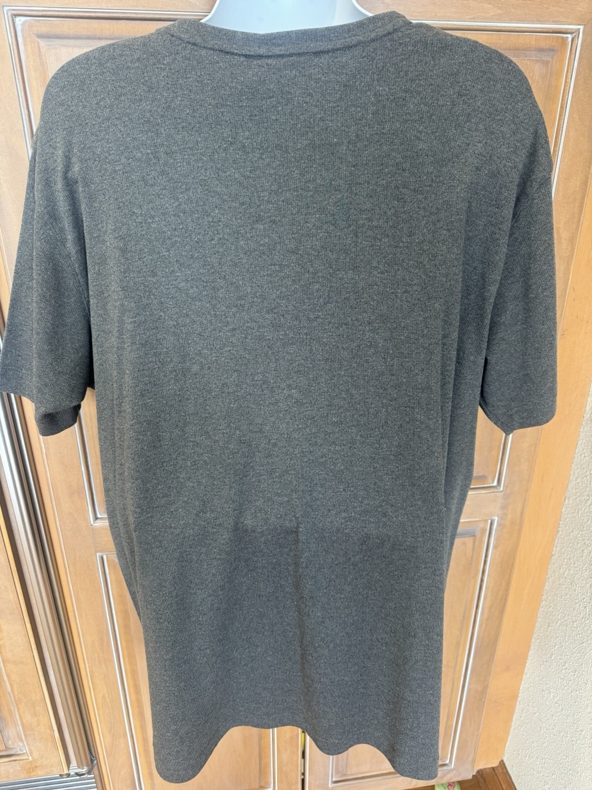 Croft & Barrow Mens Char Hthr Gray Easy Care Crew ribbed Short Sleeve Shirt XXL