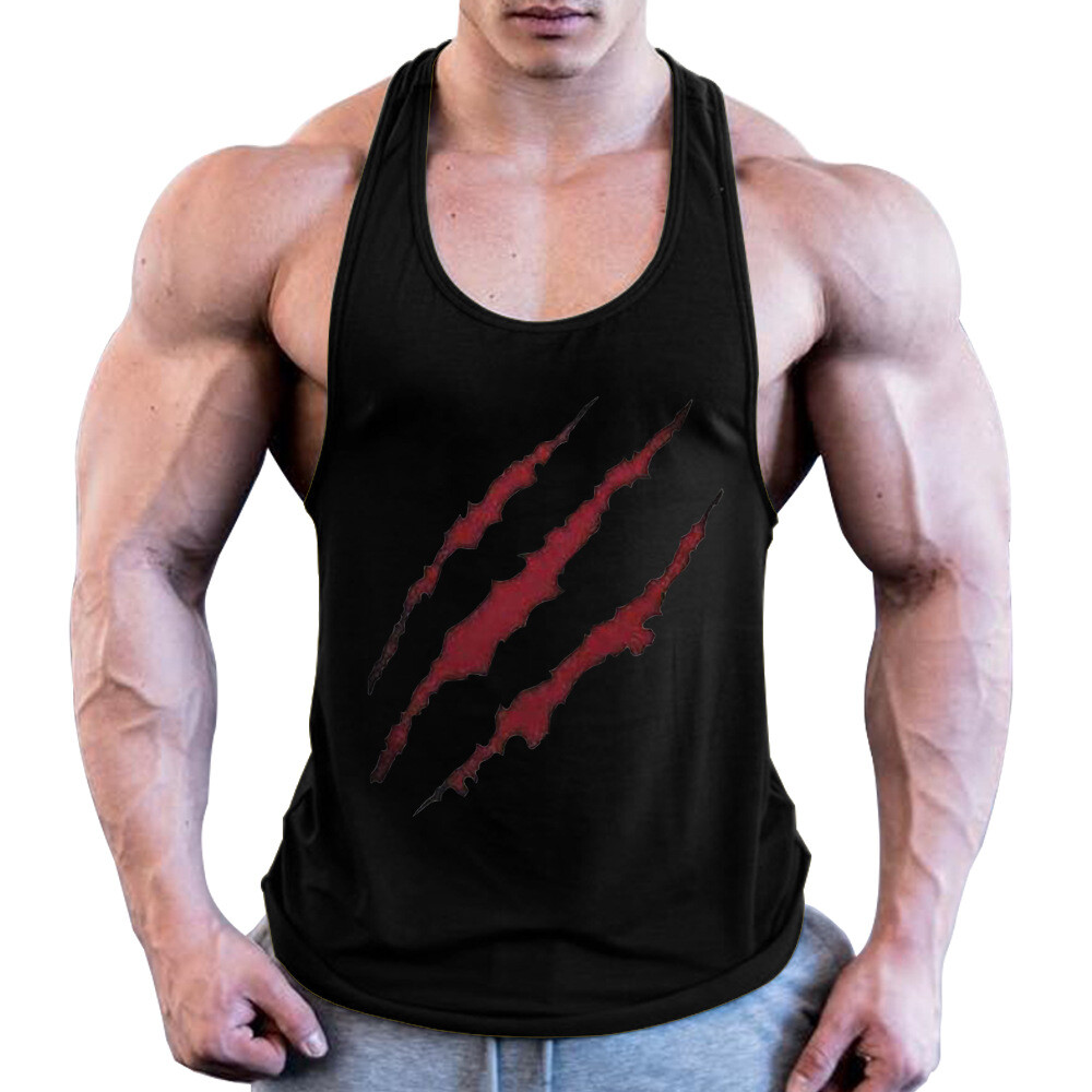 Men Gym Muscle Sleeveless Shirt Tank Top Bodybuilding Sport Fitness Workout Vest