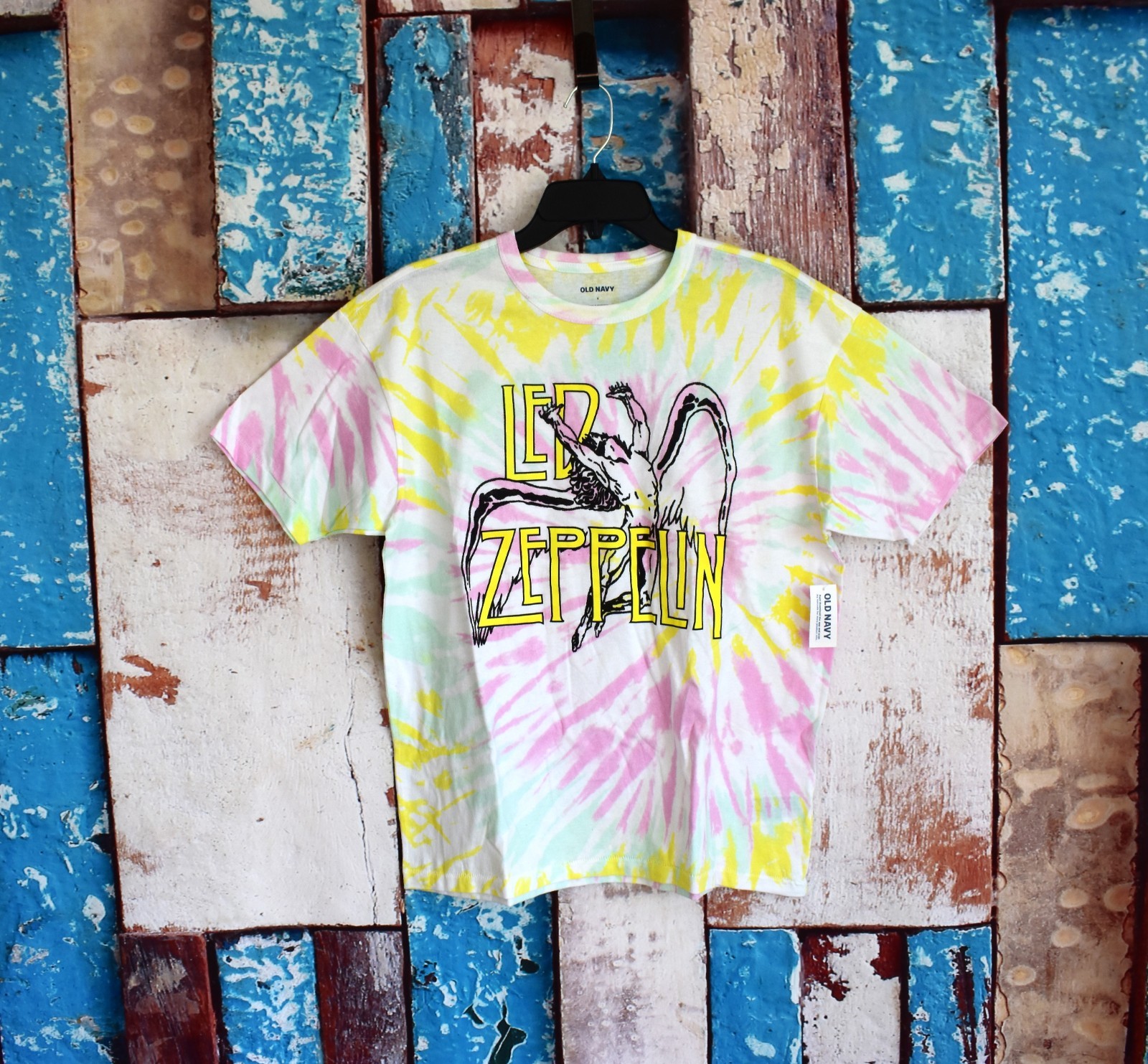 Unisex Led Zeppelin Oversized Tie-Dye Gender-Neutral T-Shirt SMALL Cool Tie Dye