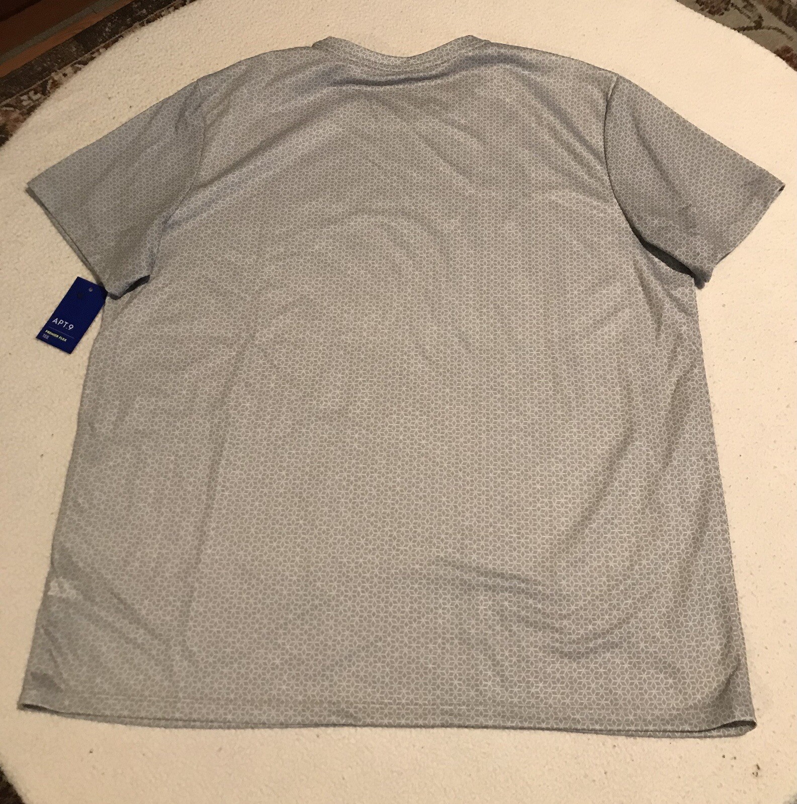 APT. 9 Premier Flex Tee Stretch Soft Short Sleeve T-Shirt Gray Hexagon 2XL G2