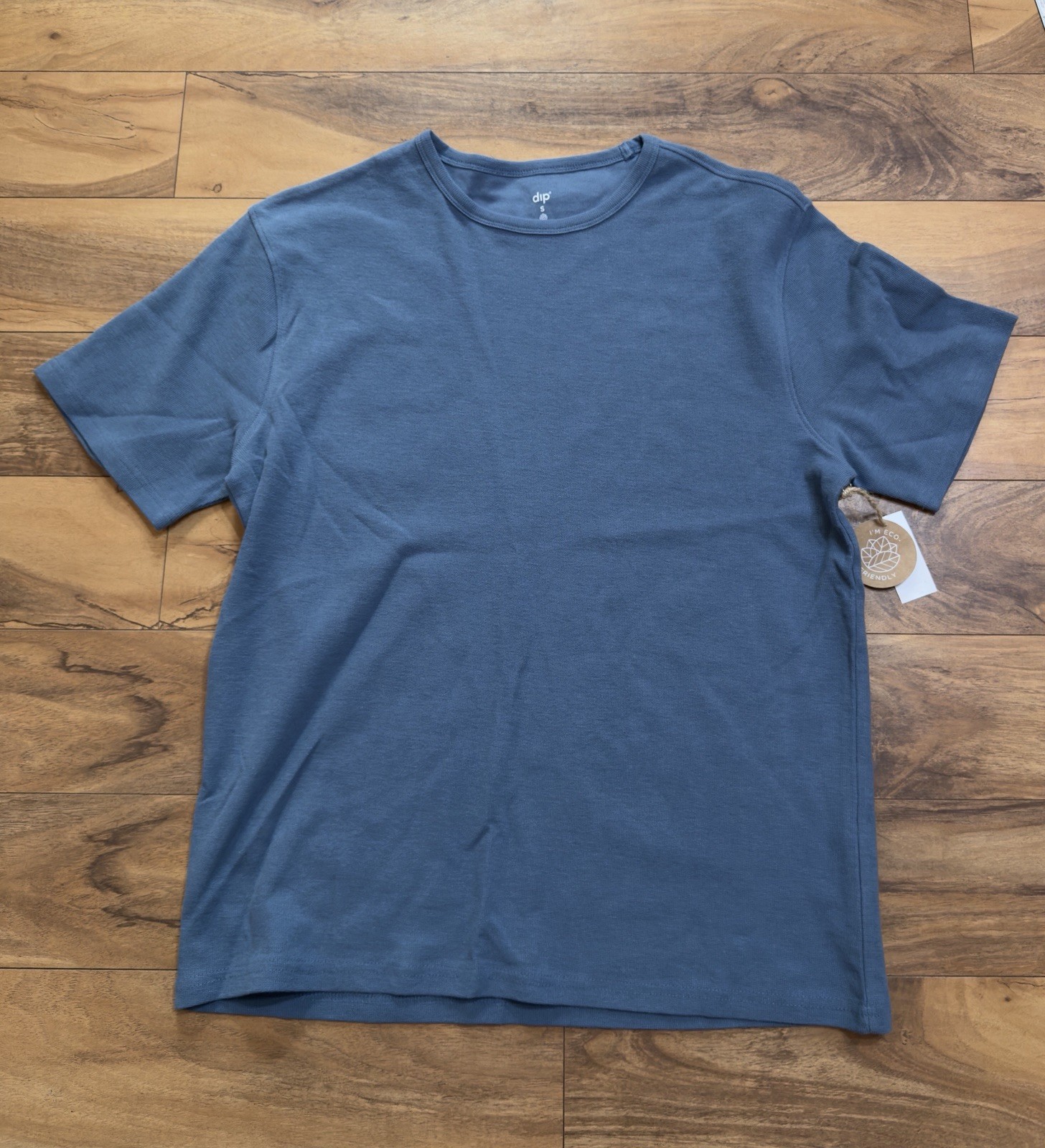 DIP Men’s 100% Organic Cotton T-Shirt Casual Tee Blue Size Small