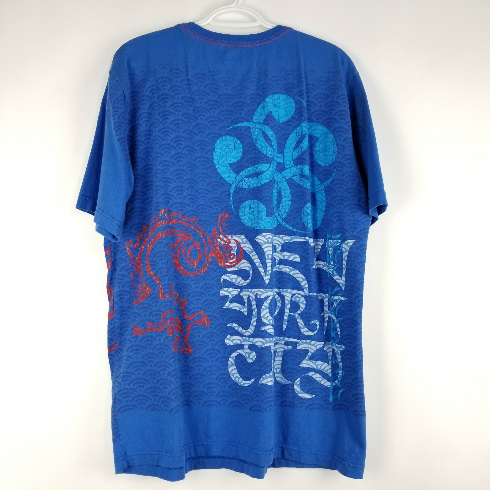 Tommy Hilfiger Men’s Shirt Size XL Blue Trim Fit Graphic Tee East Meets West NY