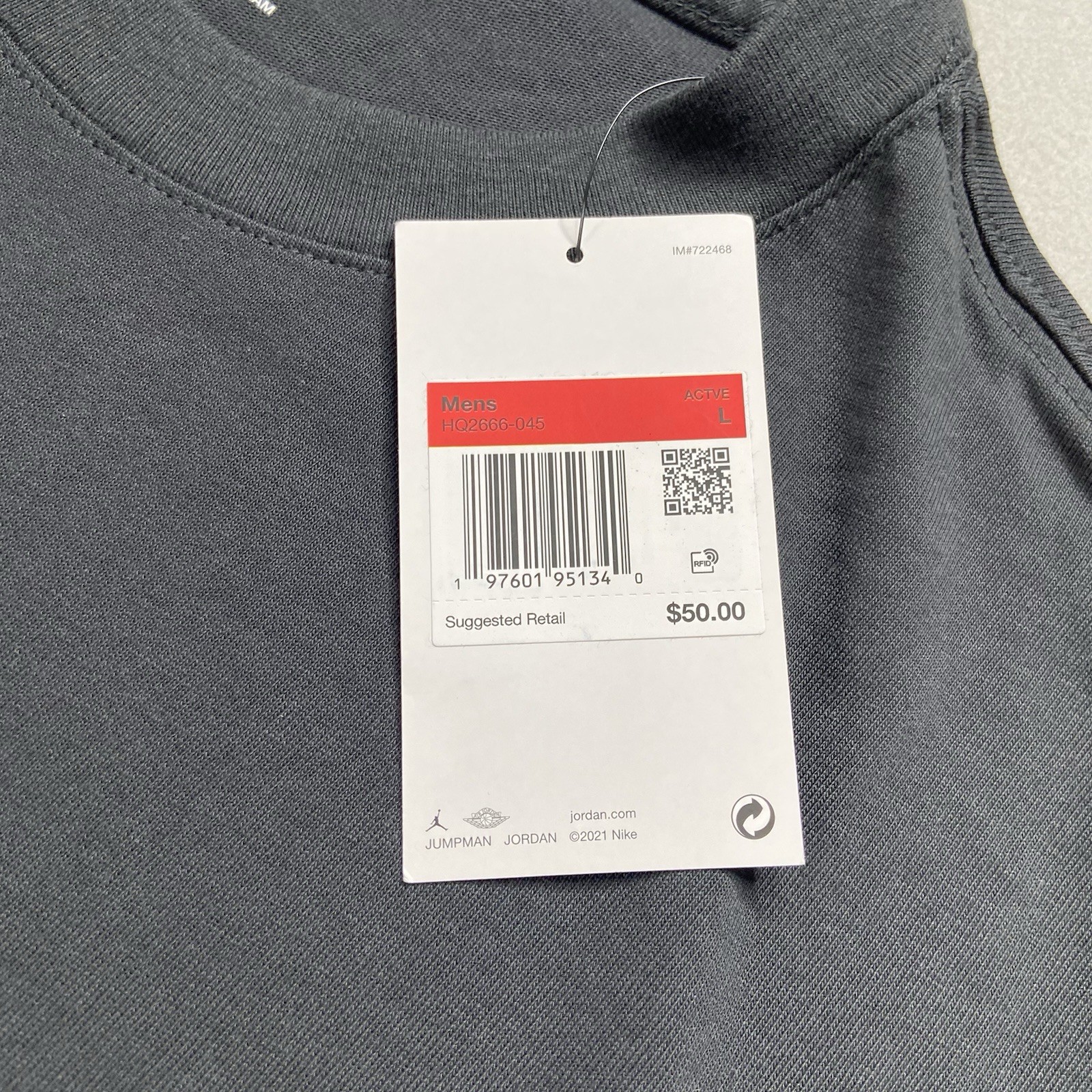 HQ2666-045 Jordan Statement 1985 Men’s Sizes Vary Crew Neck T-Shirt Black NWT