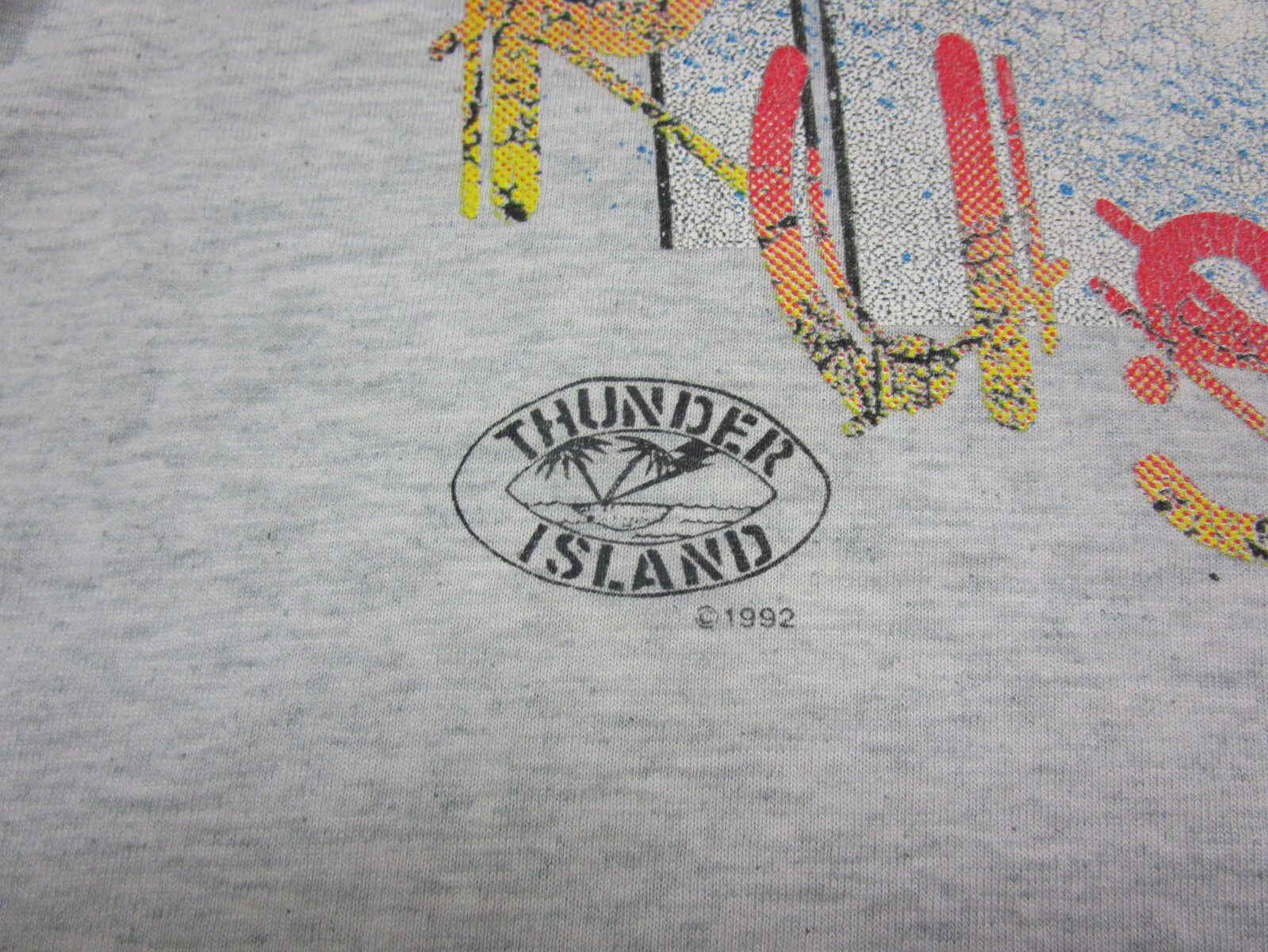 Vintage 1992 Thunder Island T Shirt Size (2XL) 90s Surfer “Body Boarding” Rush