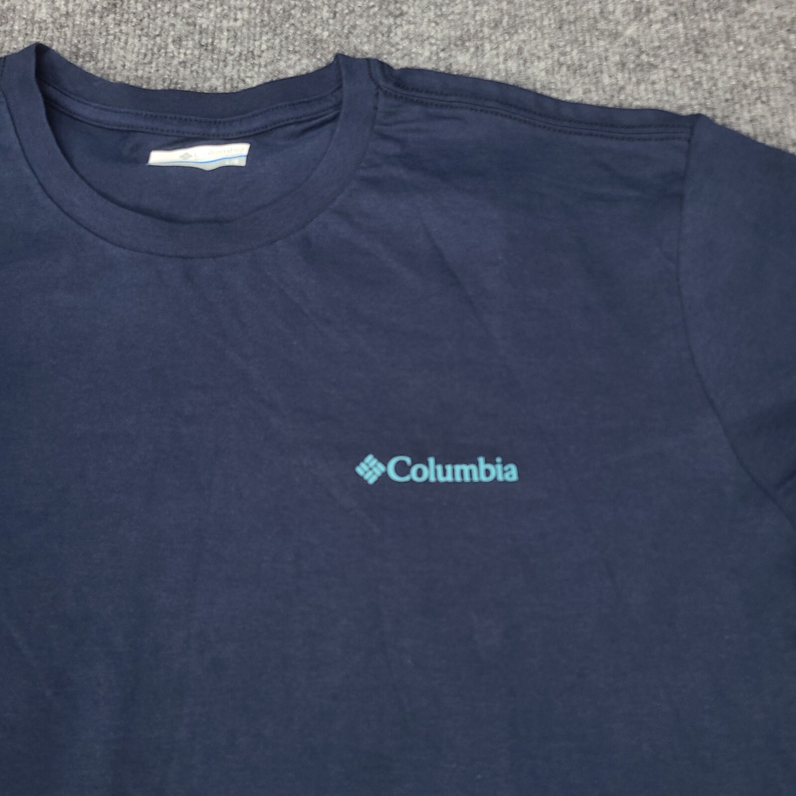 Columbia Shirt Mens Large Blue Teal Longsleeve Lightweight Cotton Outdoor 2692