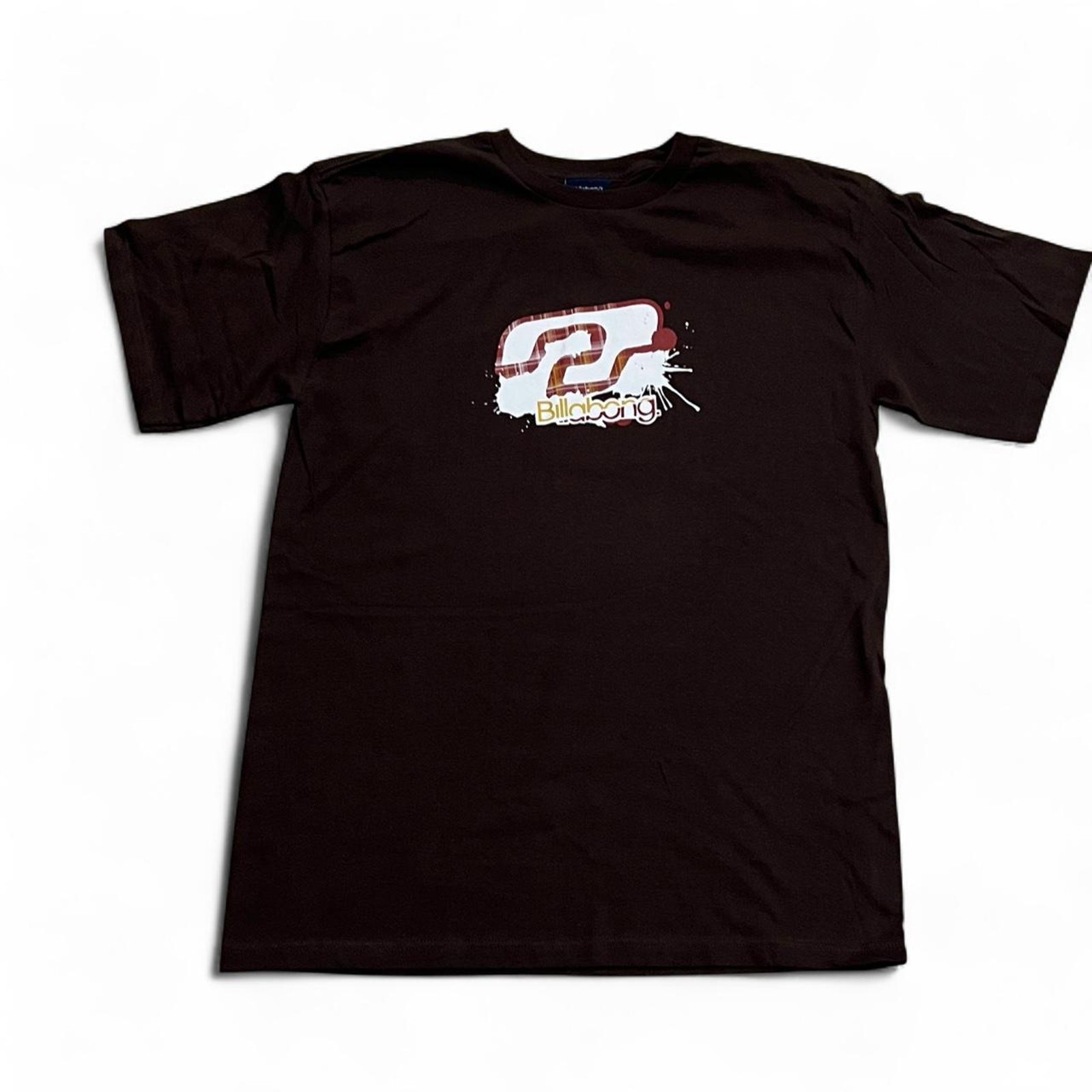 Billabong Brown Vintage Men’s Logo Splash T-shirt, Large