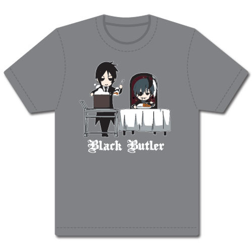 Black Butler Chibi Ciel and Sebastian Gray T-Shirt Men’s Anime Licensed NEW
