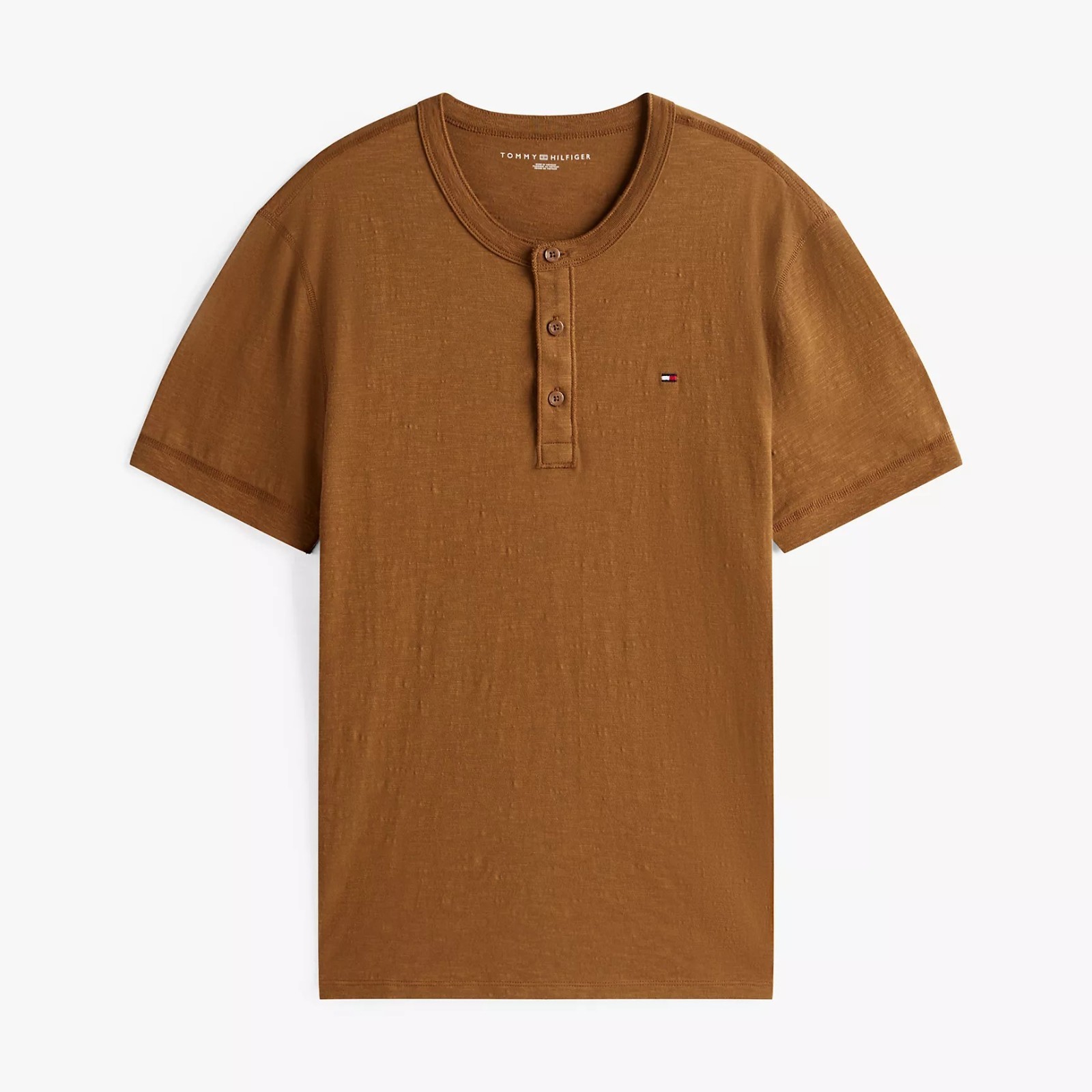 NWT Tommy Hilfiger Men’s Subtle Texture Slub Cotton Solid Henley T-shirt Tee NEW