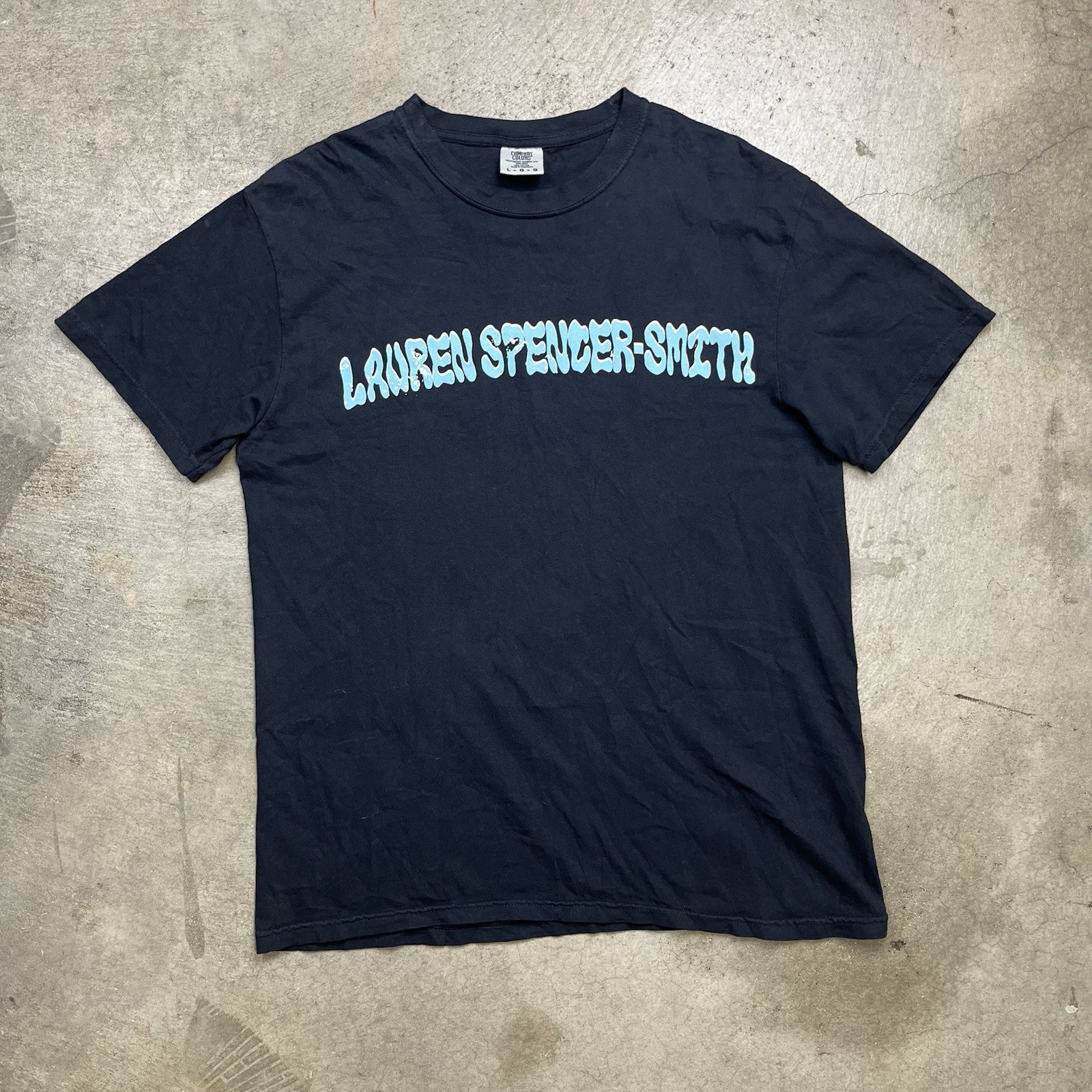 Lauren Spencer Smith Graphic T-Shirt black large Fingers Crossed tears cried