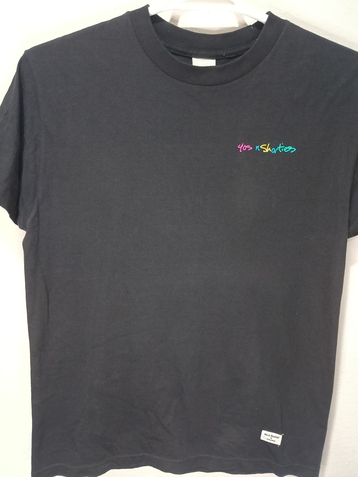 40S & Shorties Black Shirt with Multi Color Outlined Back Club Scene Size M