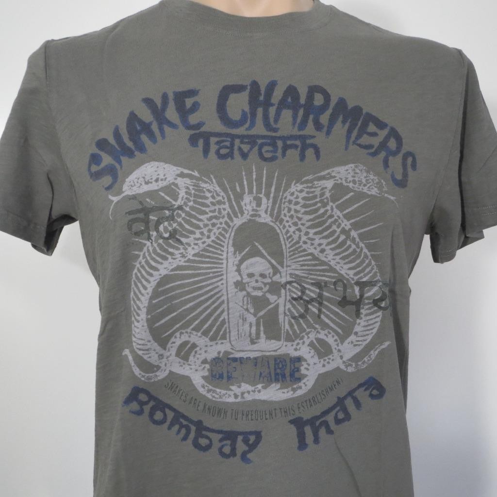 Lucky Brand Snake Charmer Tavern Mens MEDIUM Shirt Bombay India Cobra Venom
