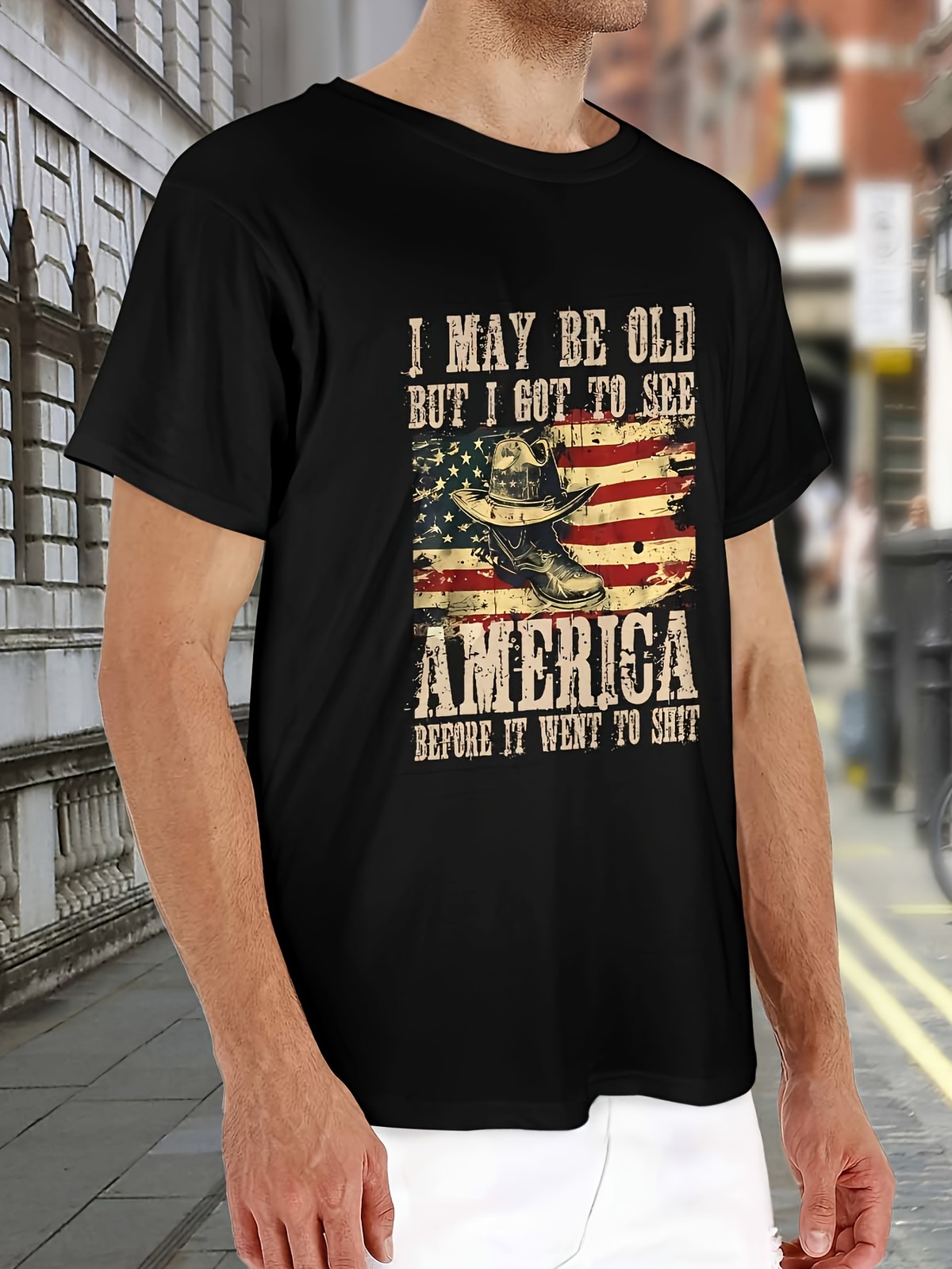 I May Be Old But I Got to See America Funny Vintage USA T-Shirt