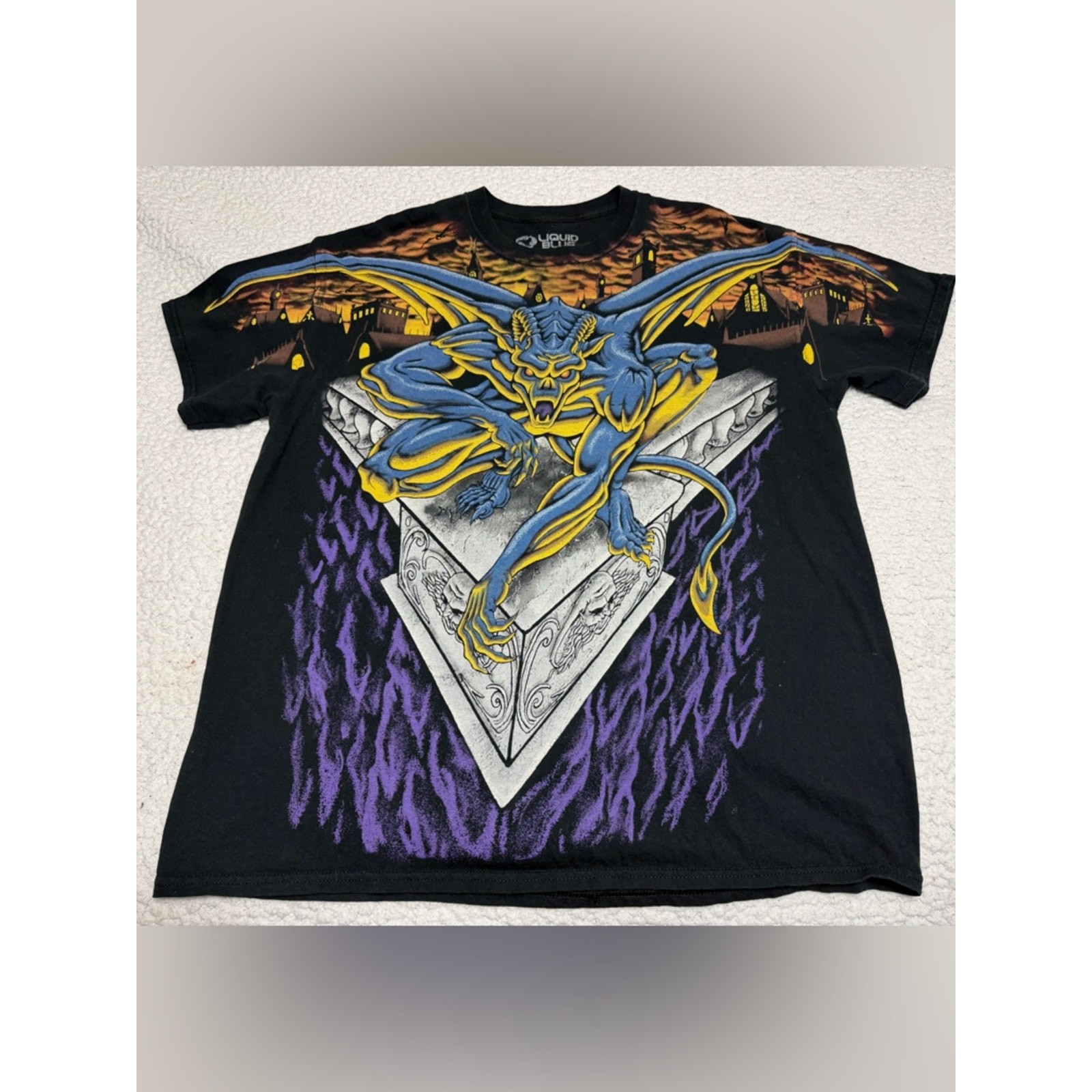 Modern LIQUID BLUE 2021 Gargoyle All Over Print Shirt XL CLEAN