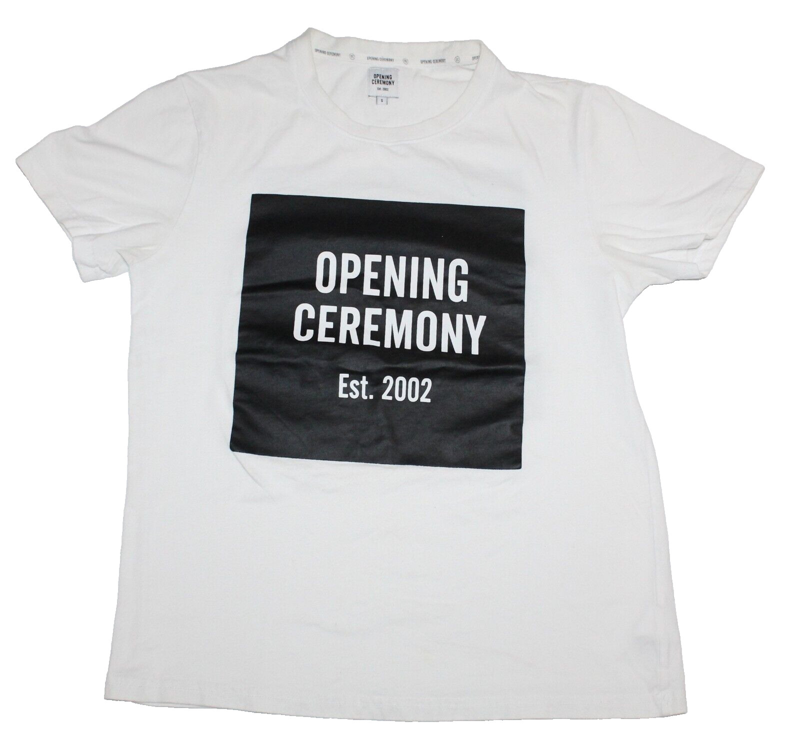 Opening Ceremony Reverse Box Logo Double Sided Mens size S white & black
