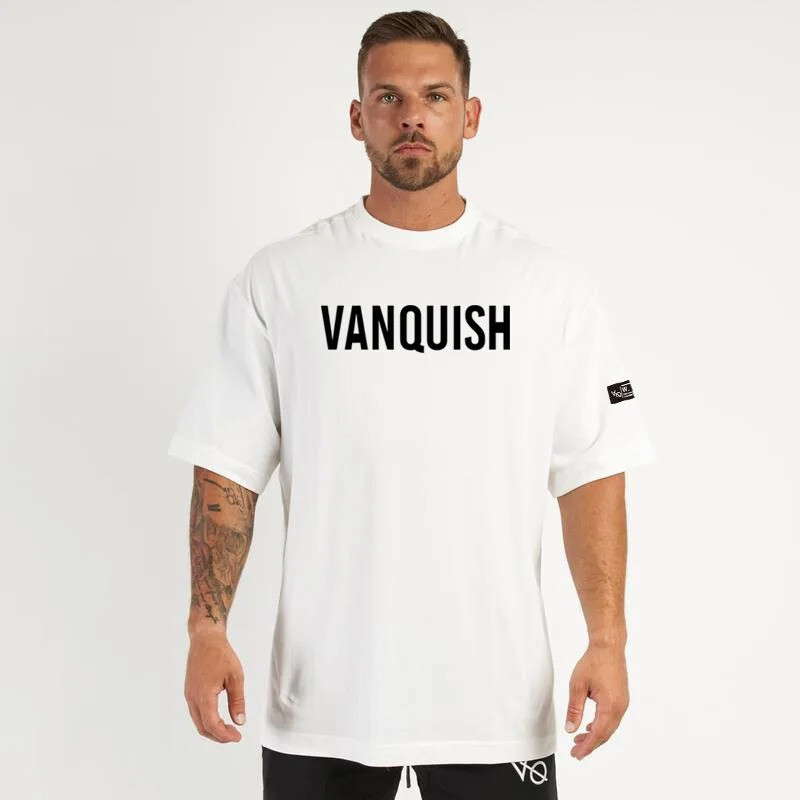 Men’s Cotton Round Neck Oversized Gym T-shirt Loose Fit And Comfortable Clothing