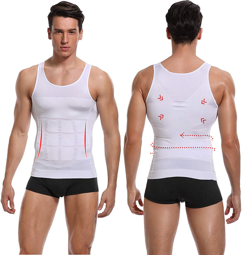 Men’s Shaper Cooling T-Shirt Compression Belly Vest Slimming Underwear Tank Top