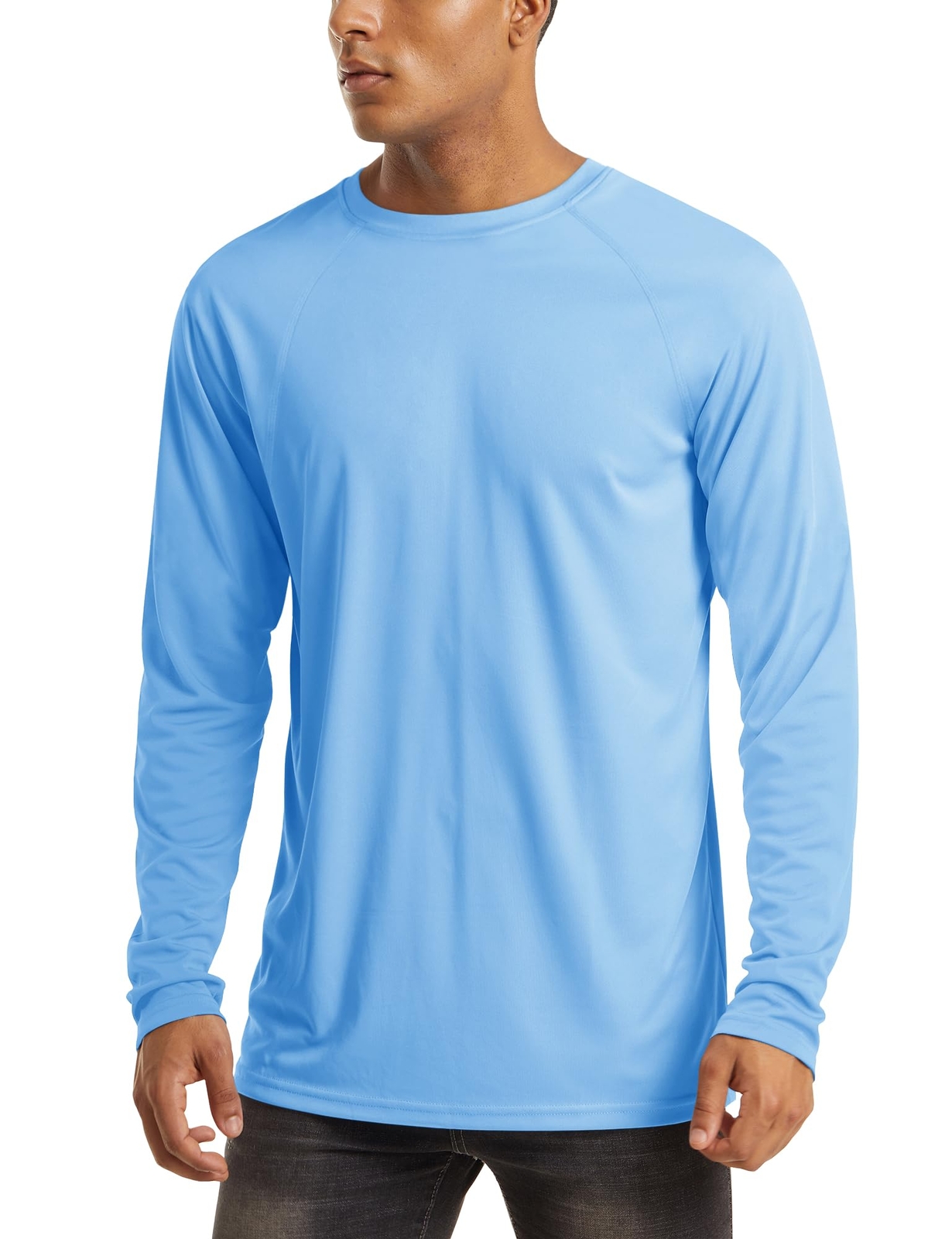 Mens Long Sleeve UPF50+ Shirts Sun Protection Athletic Shirt Quick Dry Workout T