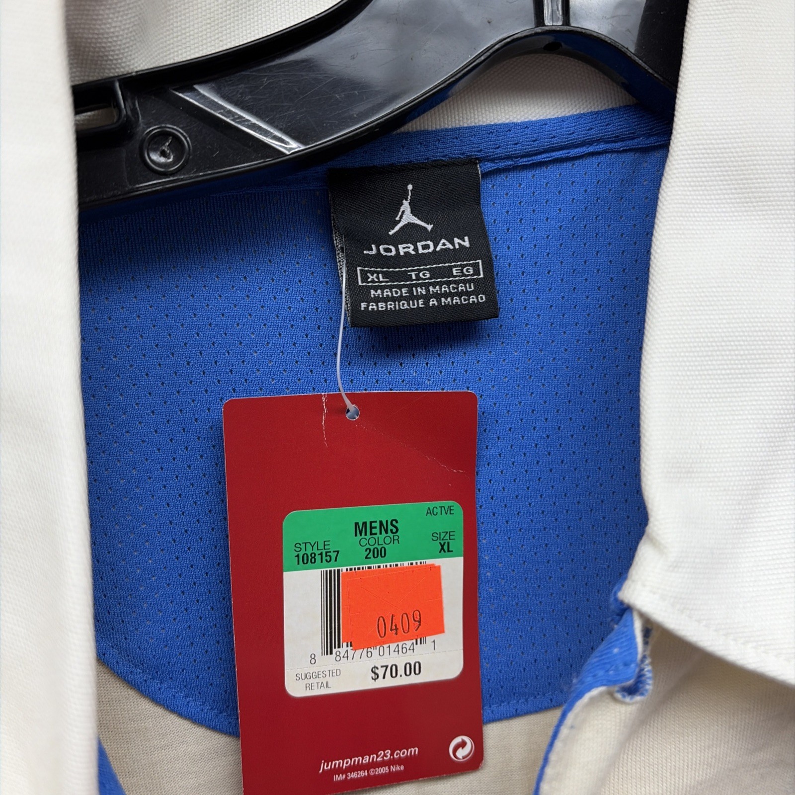 Air Jordan Vintage Polo Pacific Blue 7 Size XL New Y2K (2006)