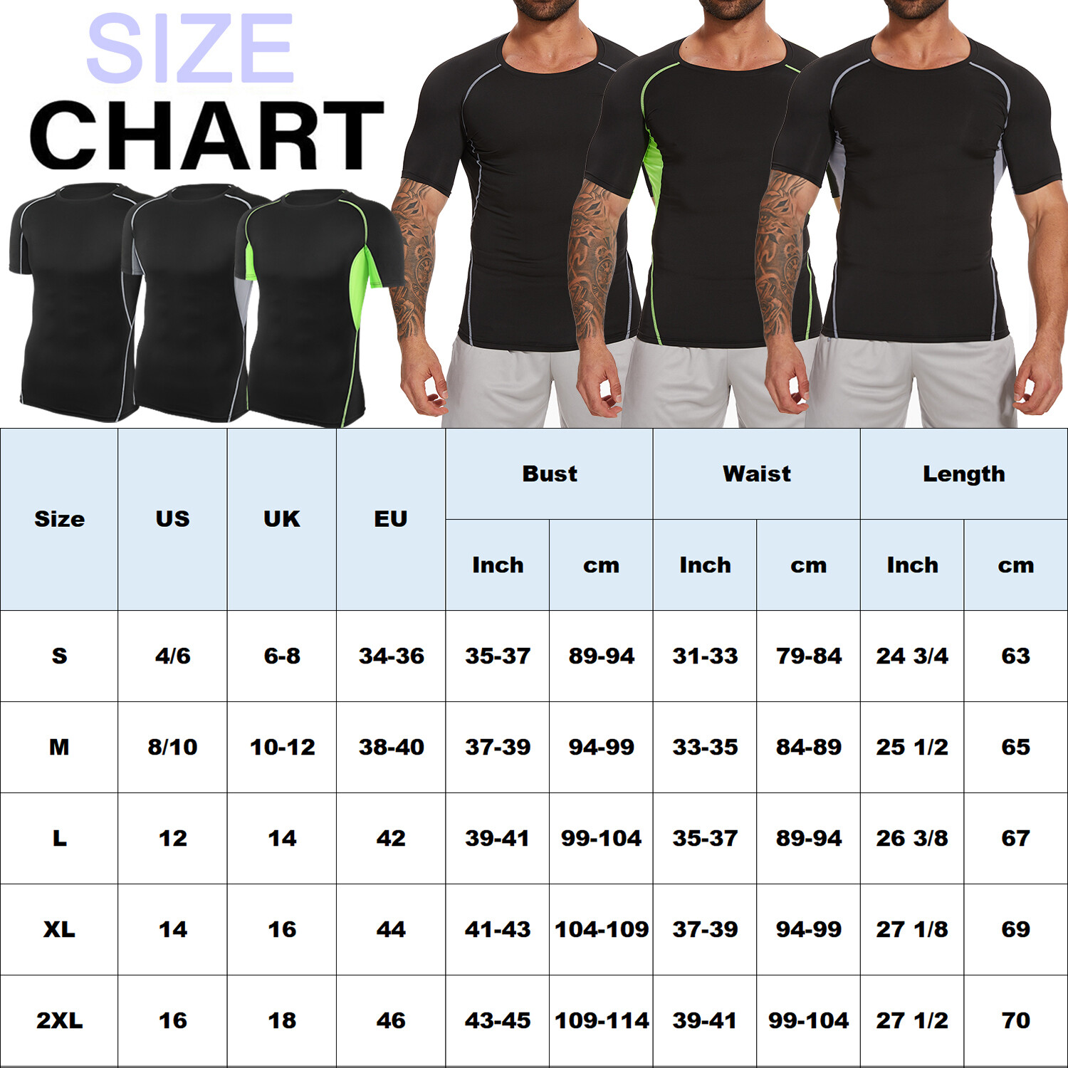 Men’s Compression Short Sleeve Sports Running Shirts Fitness Quick Dry T-shirt