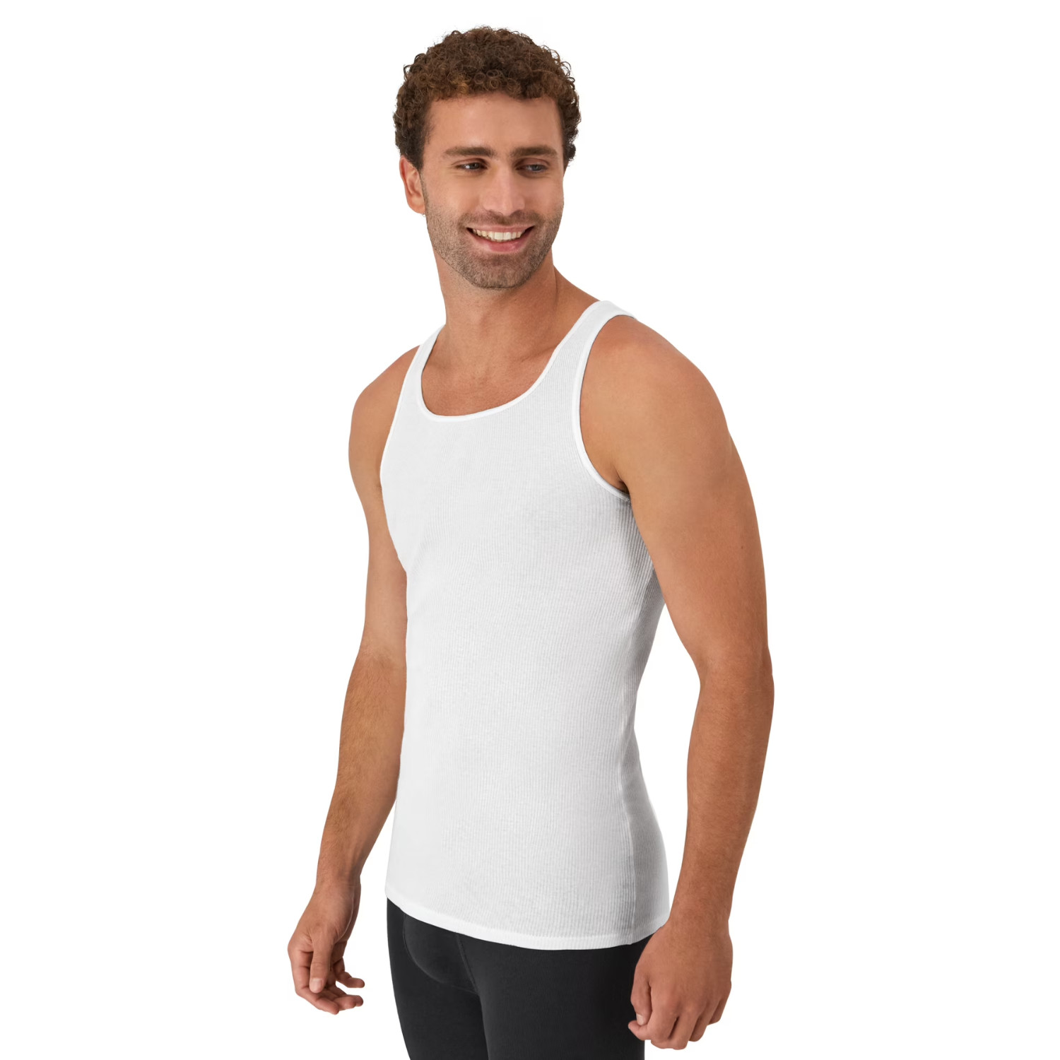 Hanes Men’s Cotton Ribbed Tank Tops Moisture Wicking Undershirts, White – 10Pack