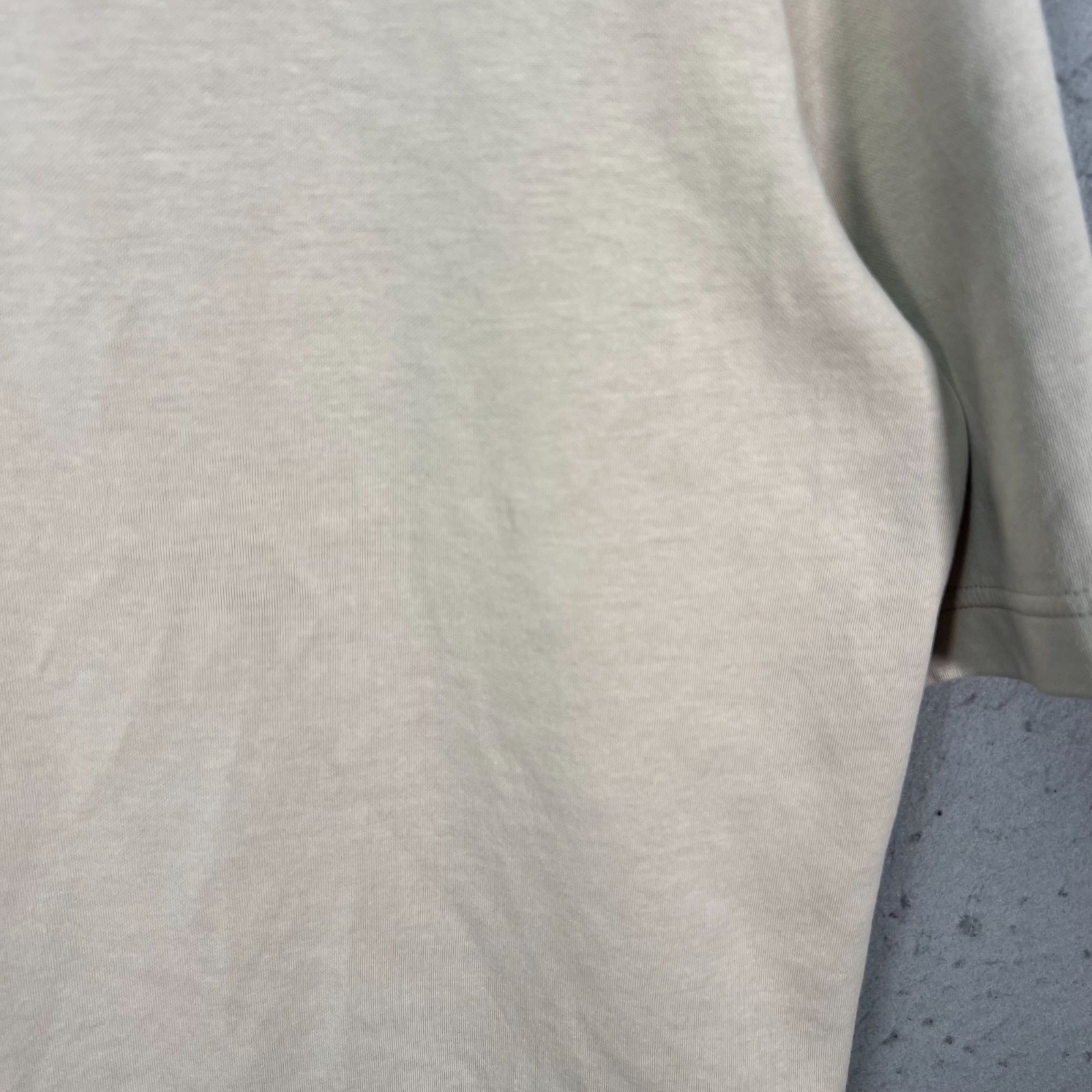 Uniqlo U Mens Large Beige Airism Oversized T-Shirt Cotton Blend Crewneck