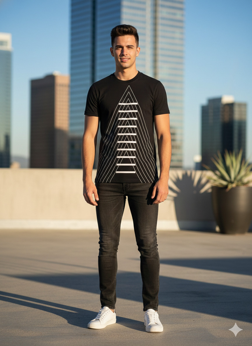 ARMANI EXCHANGE Black White INVERTED Short Sleeve Slim Fit Designer T-shirt NWT