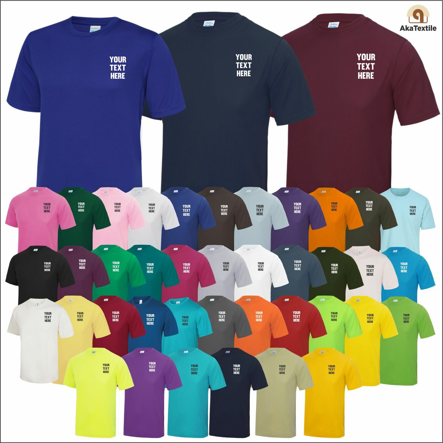 Personalised Custom Printed AWDis Men’s Performance T-Shirt Polyester Tee TShirt