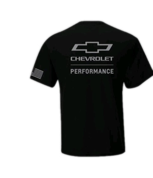 NEW CHEVY PERFORMANCE USA FLAG BLACK SHORT SLEEVE MENS COTTON TEE SHIRT D7893