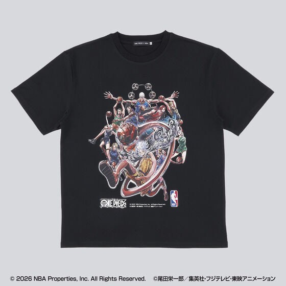 ONE PIECE × NBA T-Shirts Group Art BLACK、White