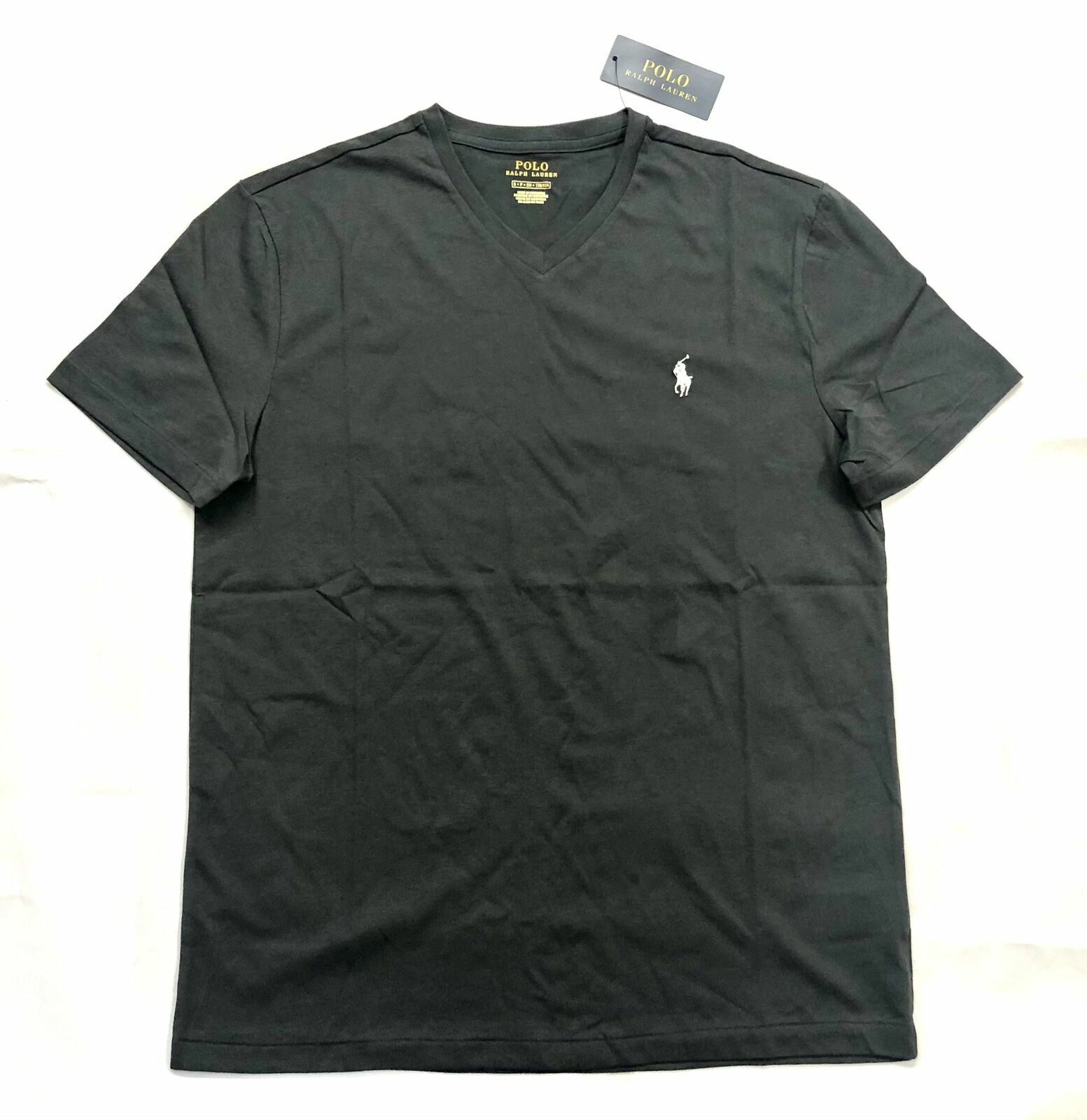 Polo Ralph Lauren Men’s Charcoal Gray Cotton V-Neck T-Shirt