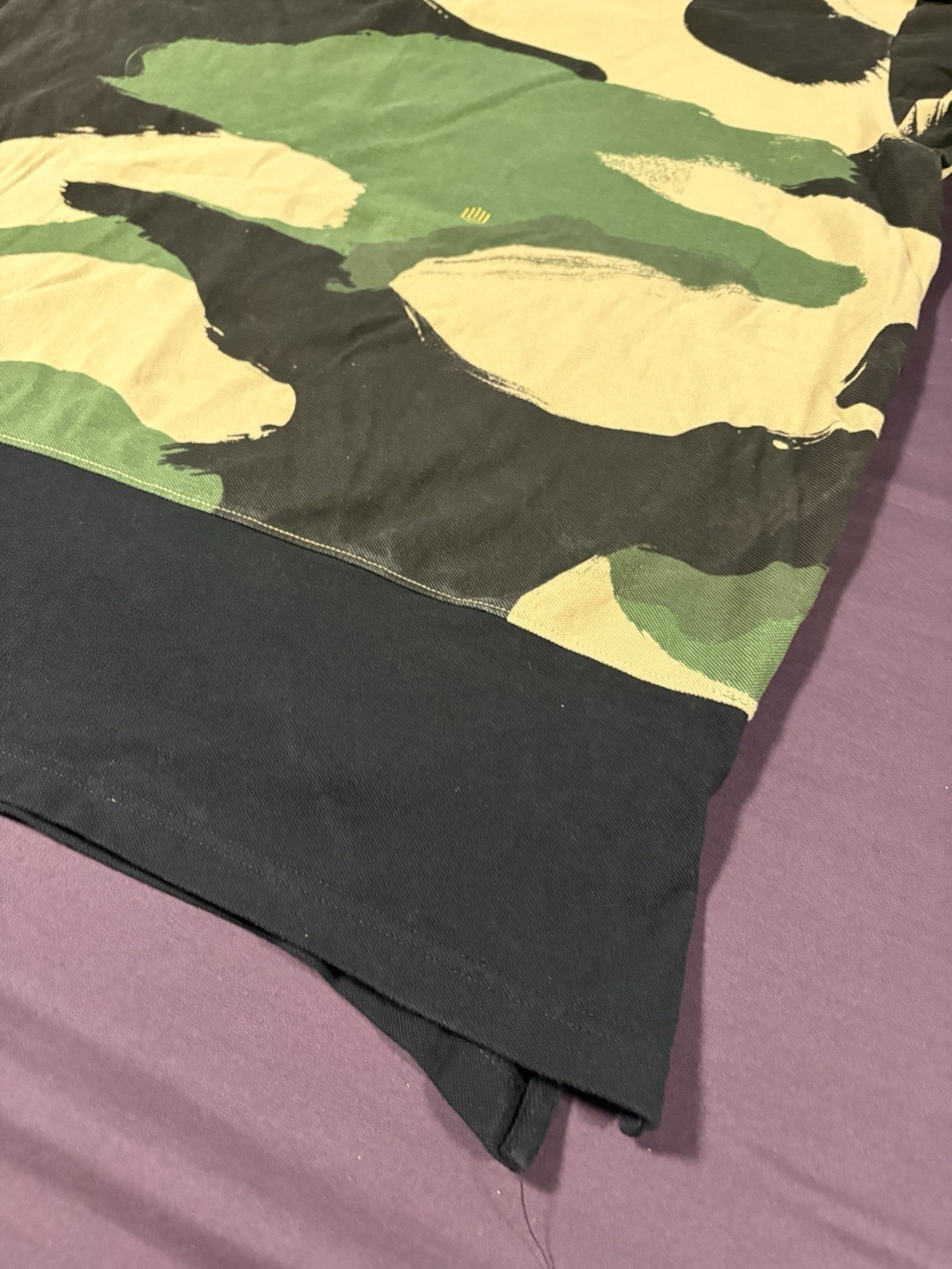 Vintage Polo Shirt T Shirt Large Akoo Camouflage Print Multicoloured Tee 4xl