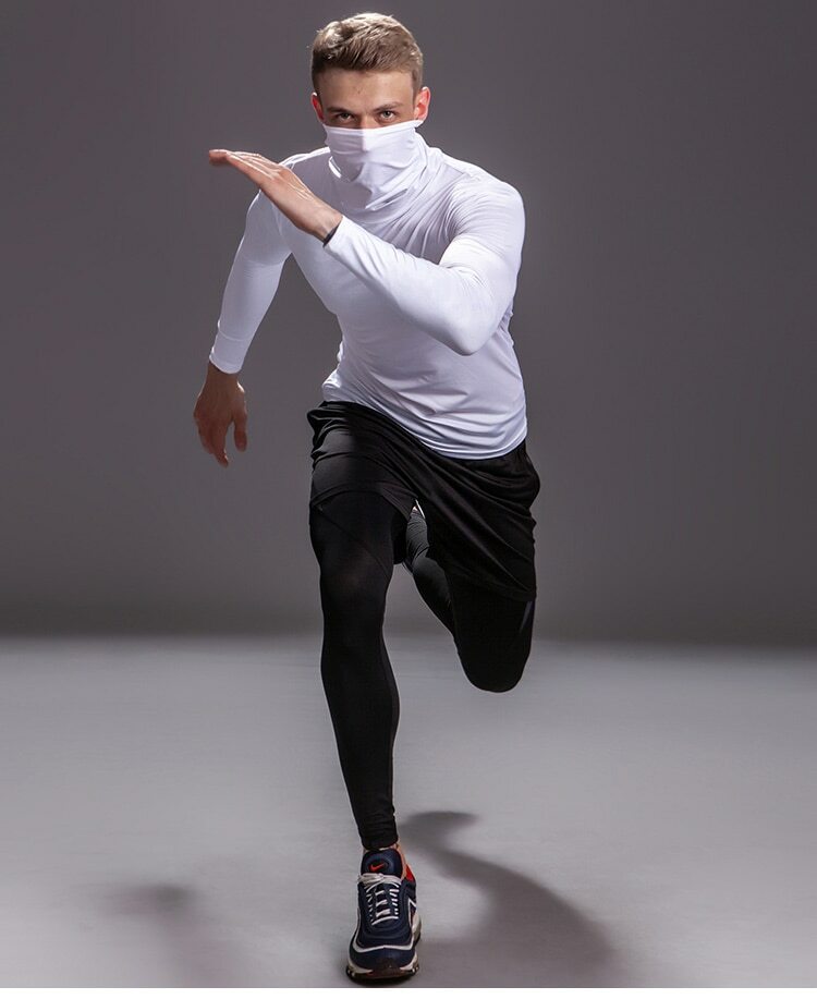 Men Solid High Collar Compression Shirts Turtleneck Long Sleeve Pullover Basics