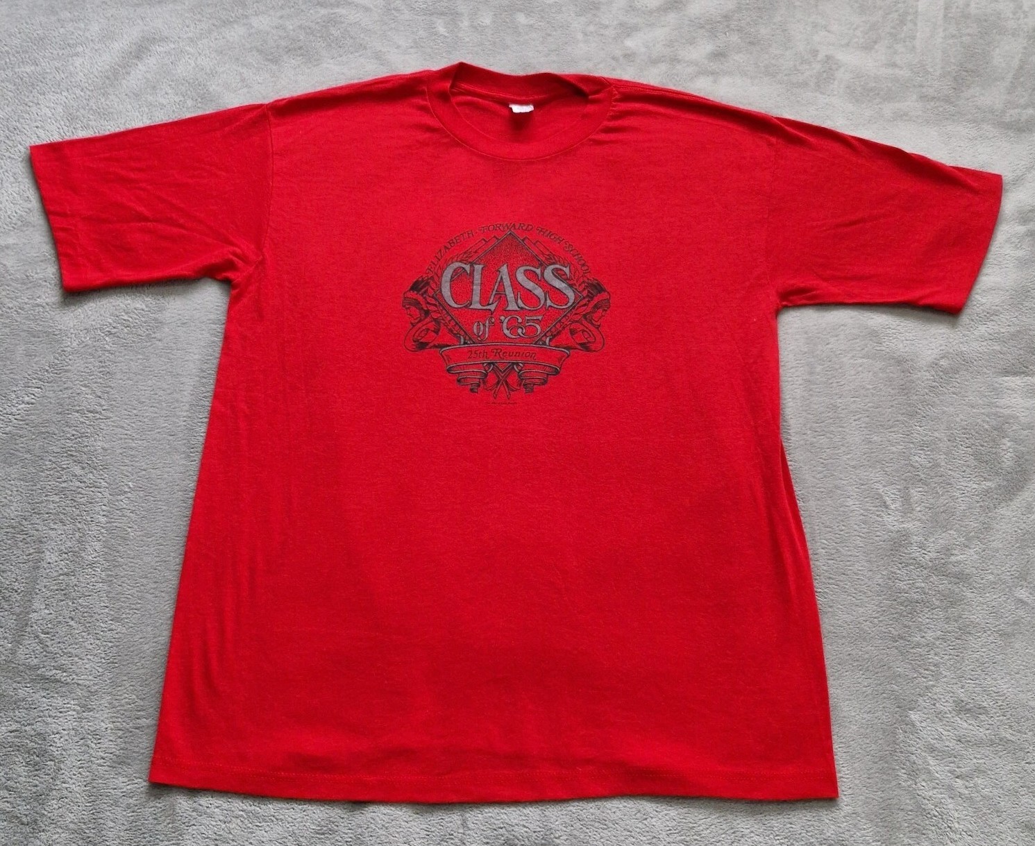 Elizabeth Forward High School T-Shirt Large Red Single Stitch School Reunion