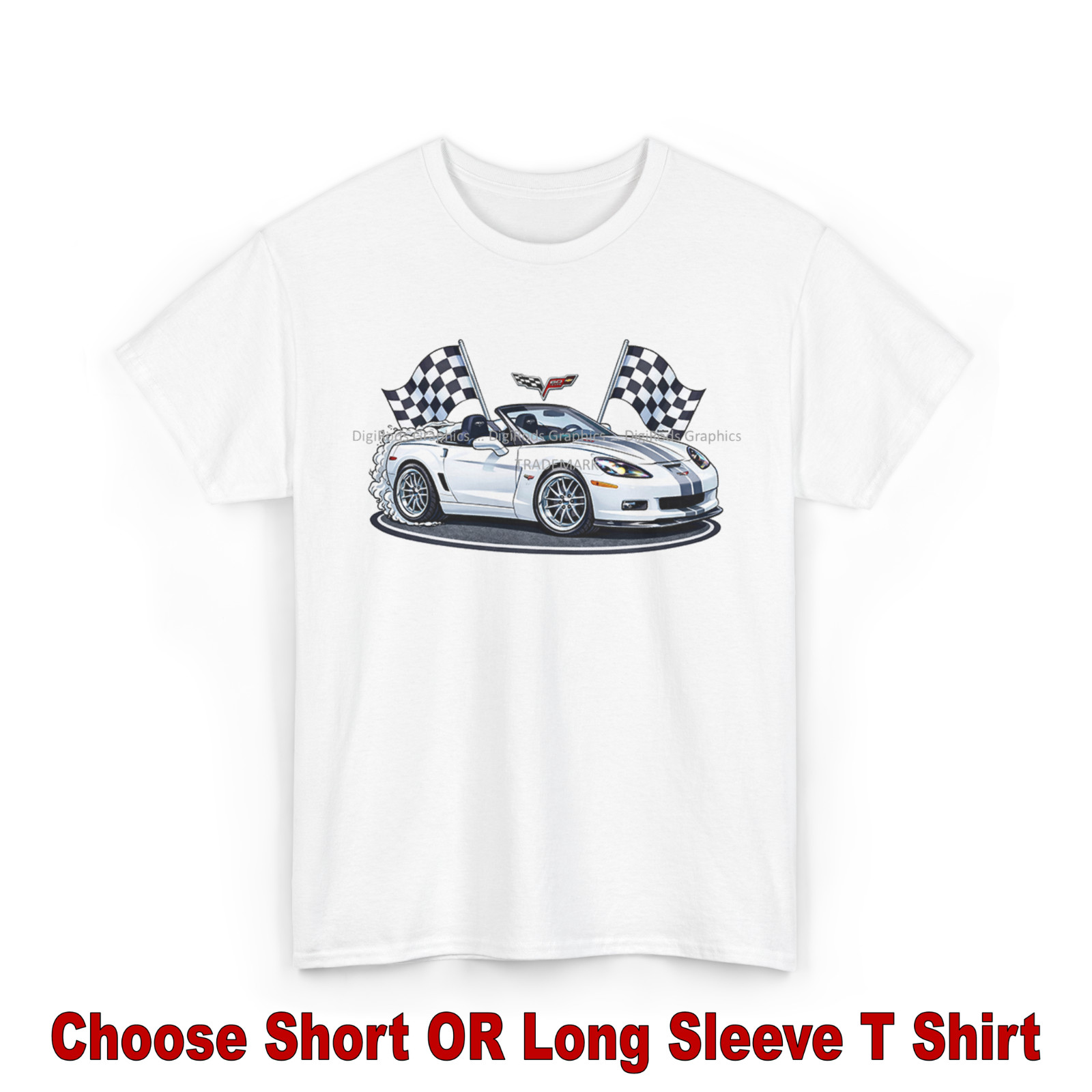 DigiRods Chevy Corvette C6 2013 60th Anniversary Cartoon Car T Shirt